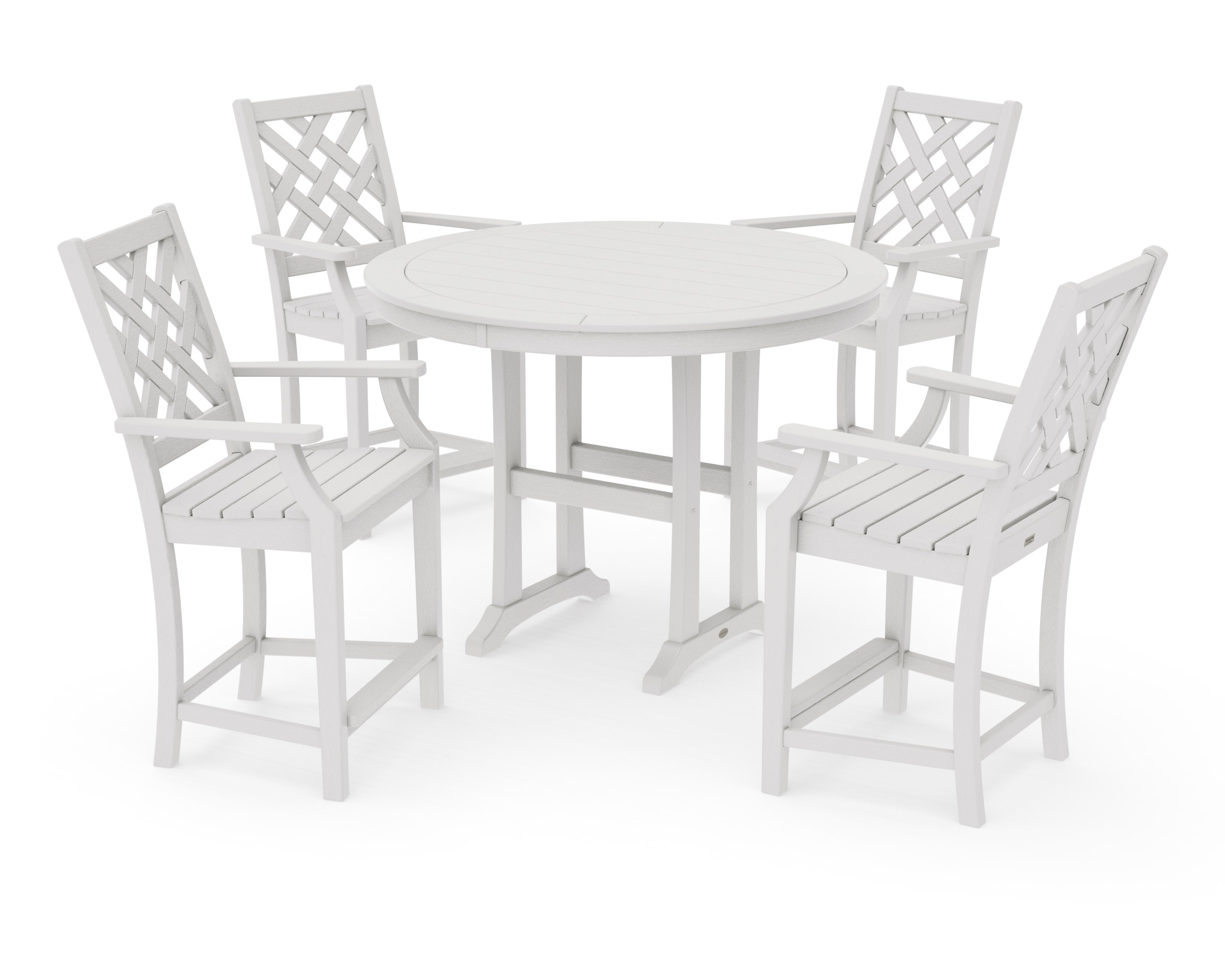 Wovendale 5-Piece Round Counter Set in Vintage White