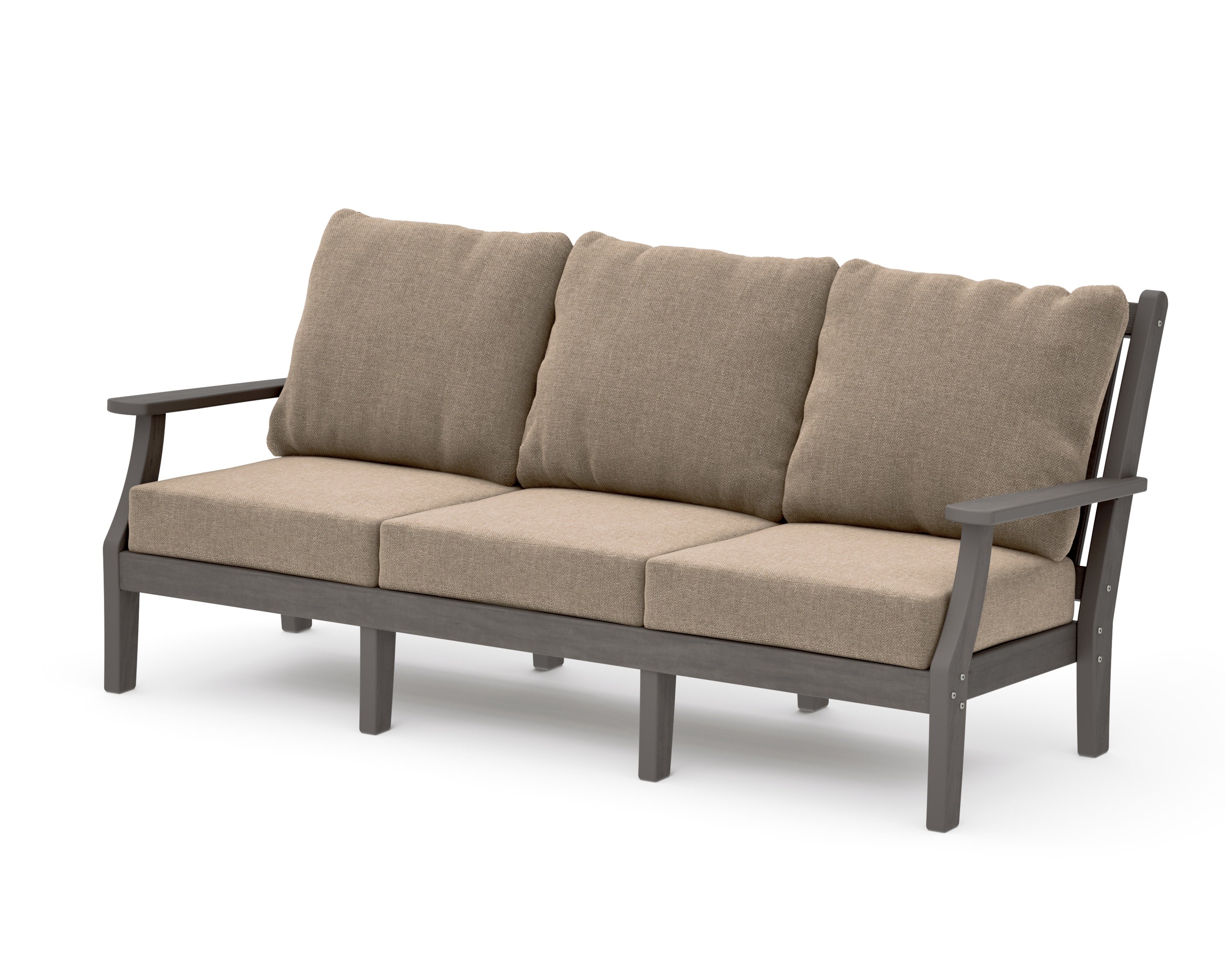 Wovendale Deep Seating Sofa in Driftwood / Spiced Burlap
