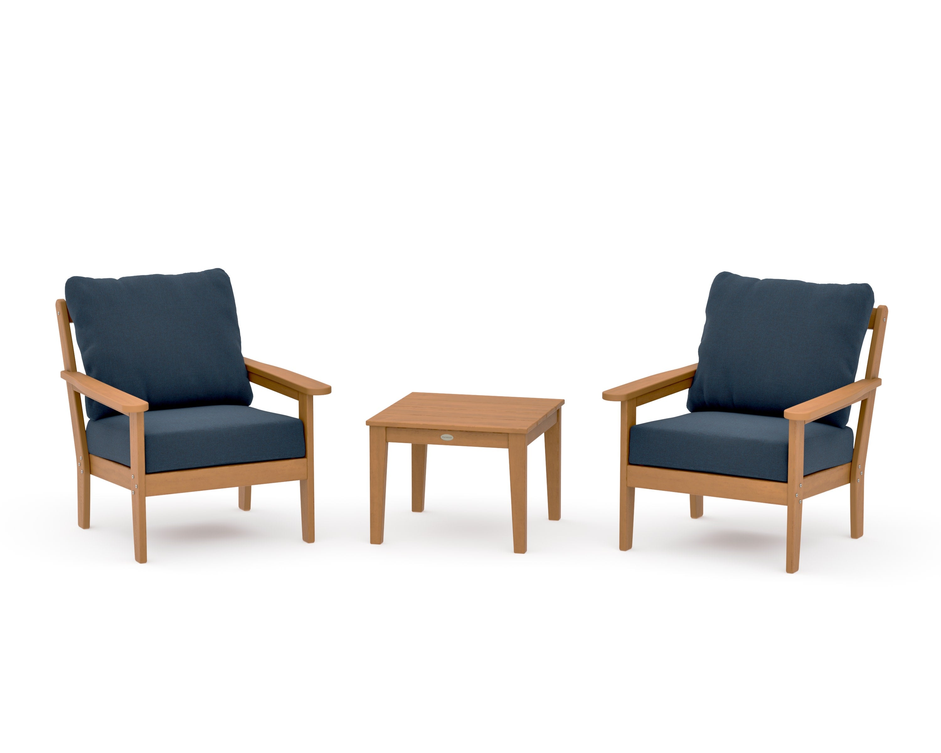 Cottage 3-Piece Deep Seating Set in Natural / Marine Indigo