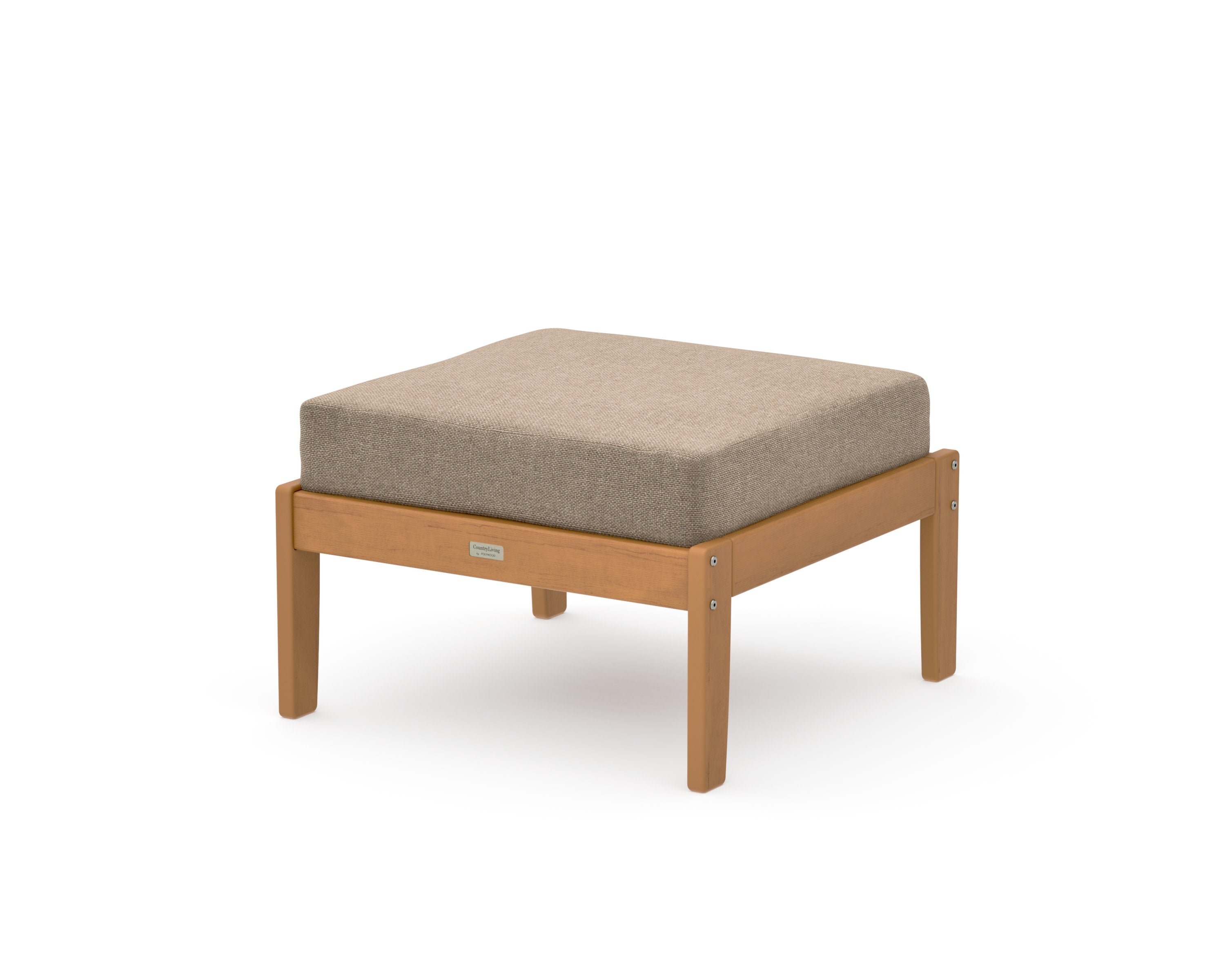Cottage Deep Seating Ottoman in Natural / Spiced Burlap