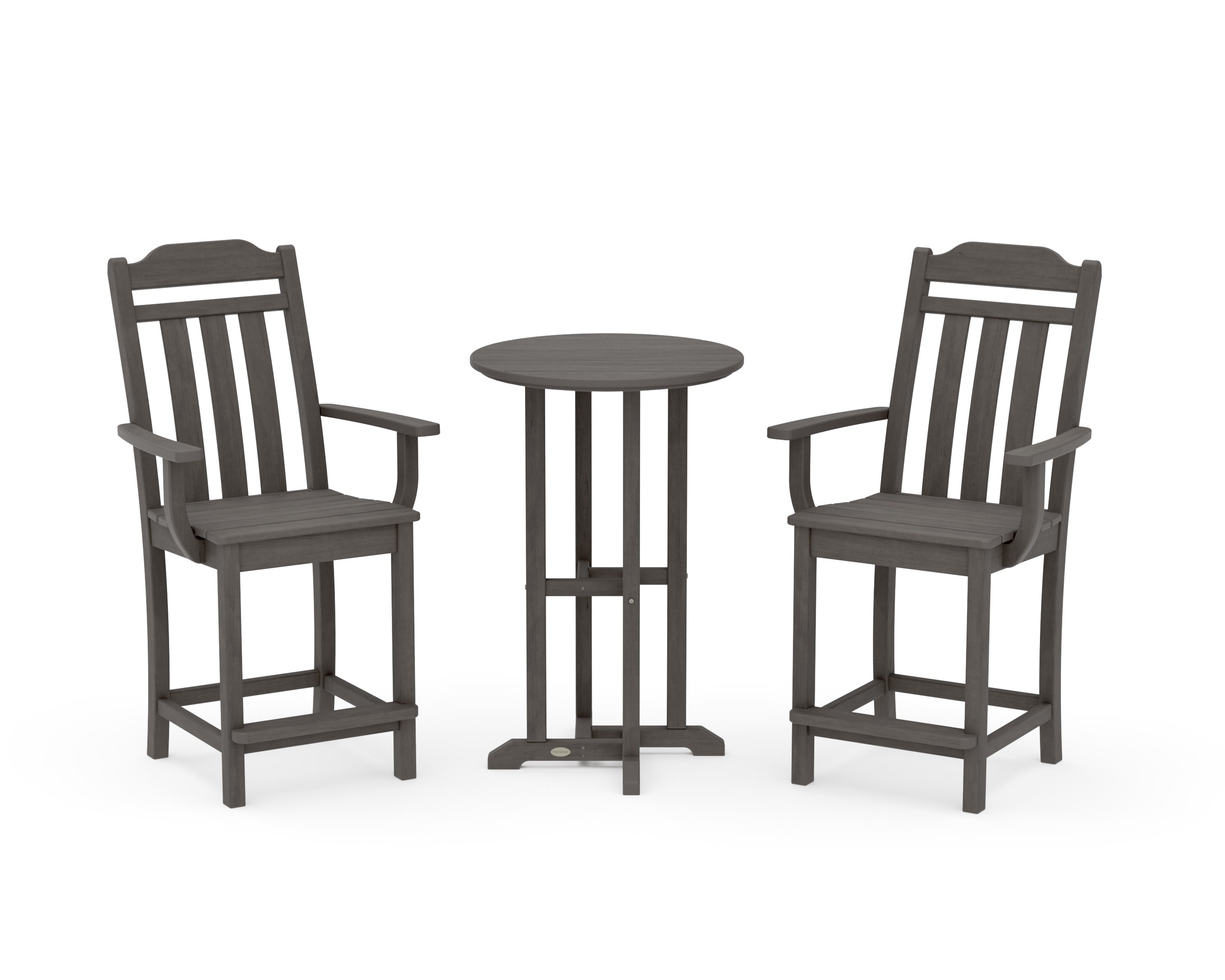 Cottage 3-Piece Farmhouse Bistro Counter Set in Driftwood