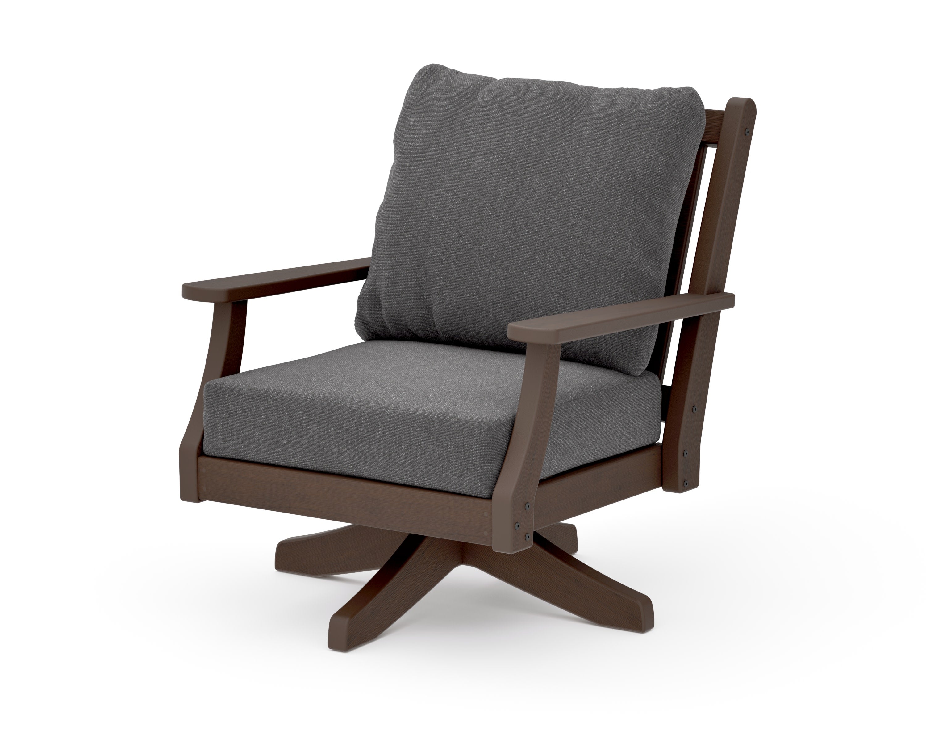 Wovendale Deep Seating Swivel Chair in Kona / Ash Charcoal
