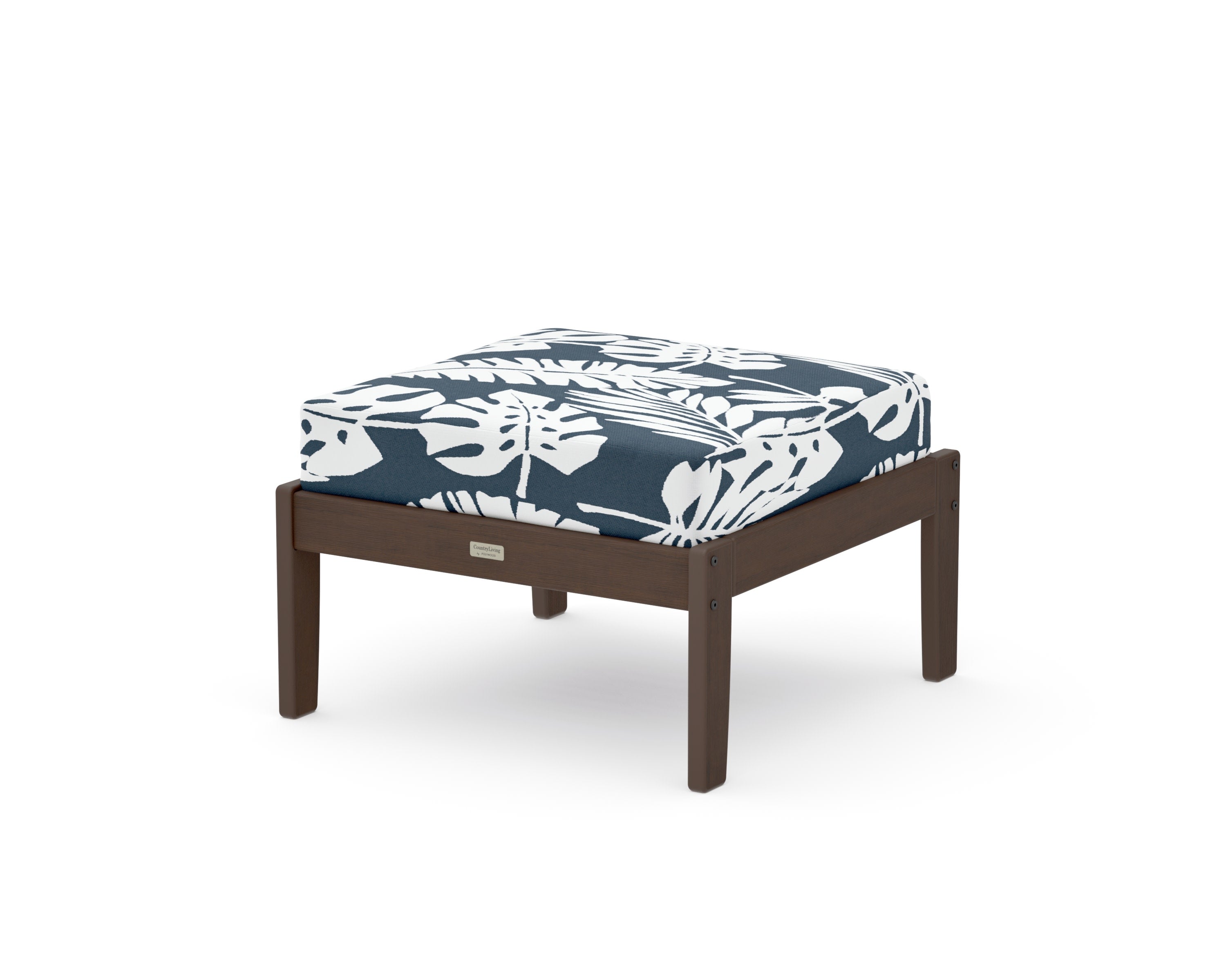 Cottage Deep Seating Ottoman in Kona / Leaf Marine Indigo