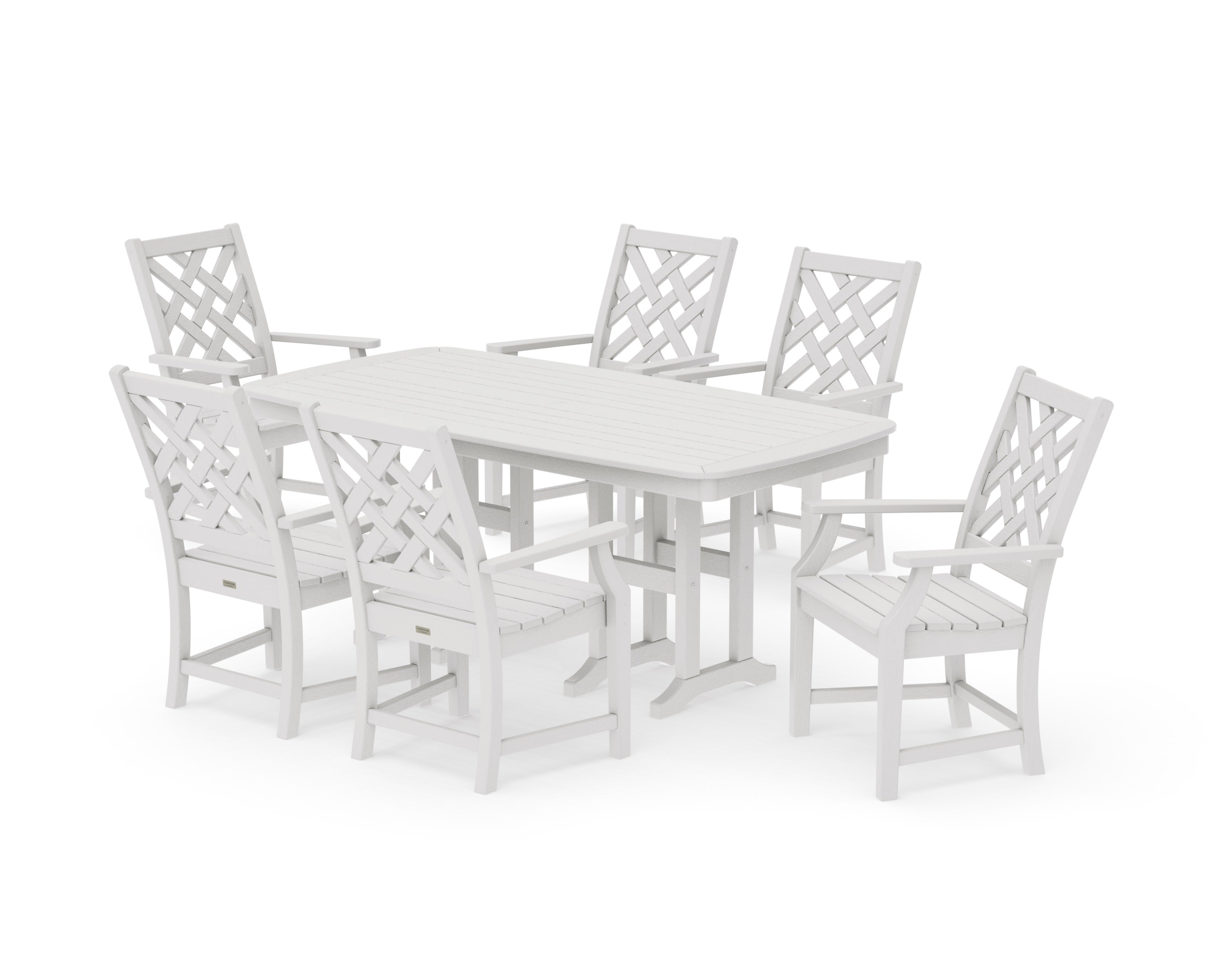 Wovendale Arm Chair 7-Piece Dining Set in Vintage White