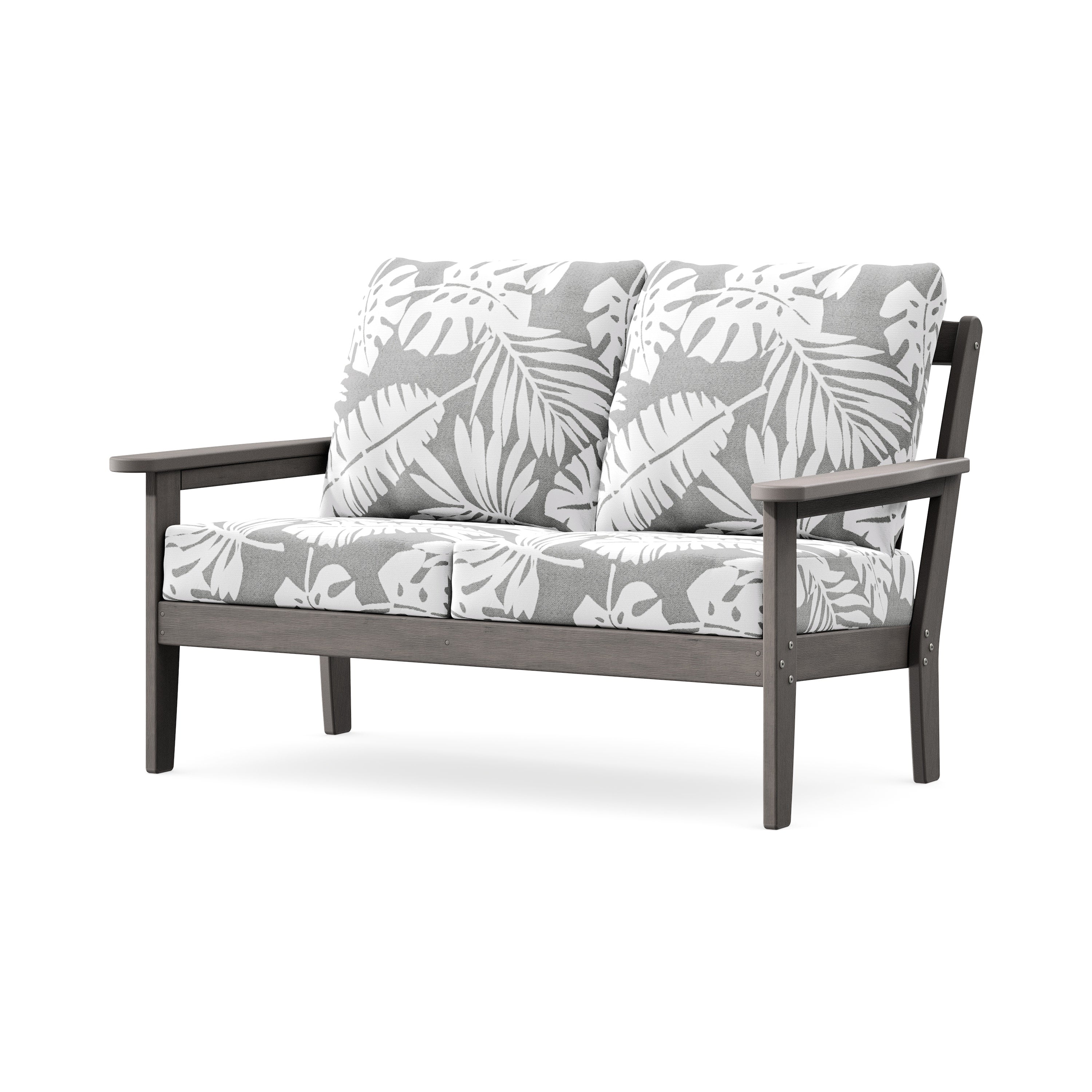 Cottage Deep Seating Loveseat in Driftwood / Leaf Grey Mist