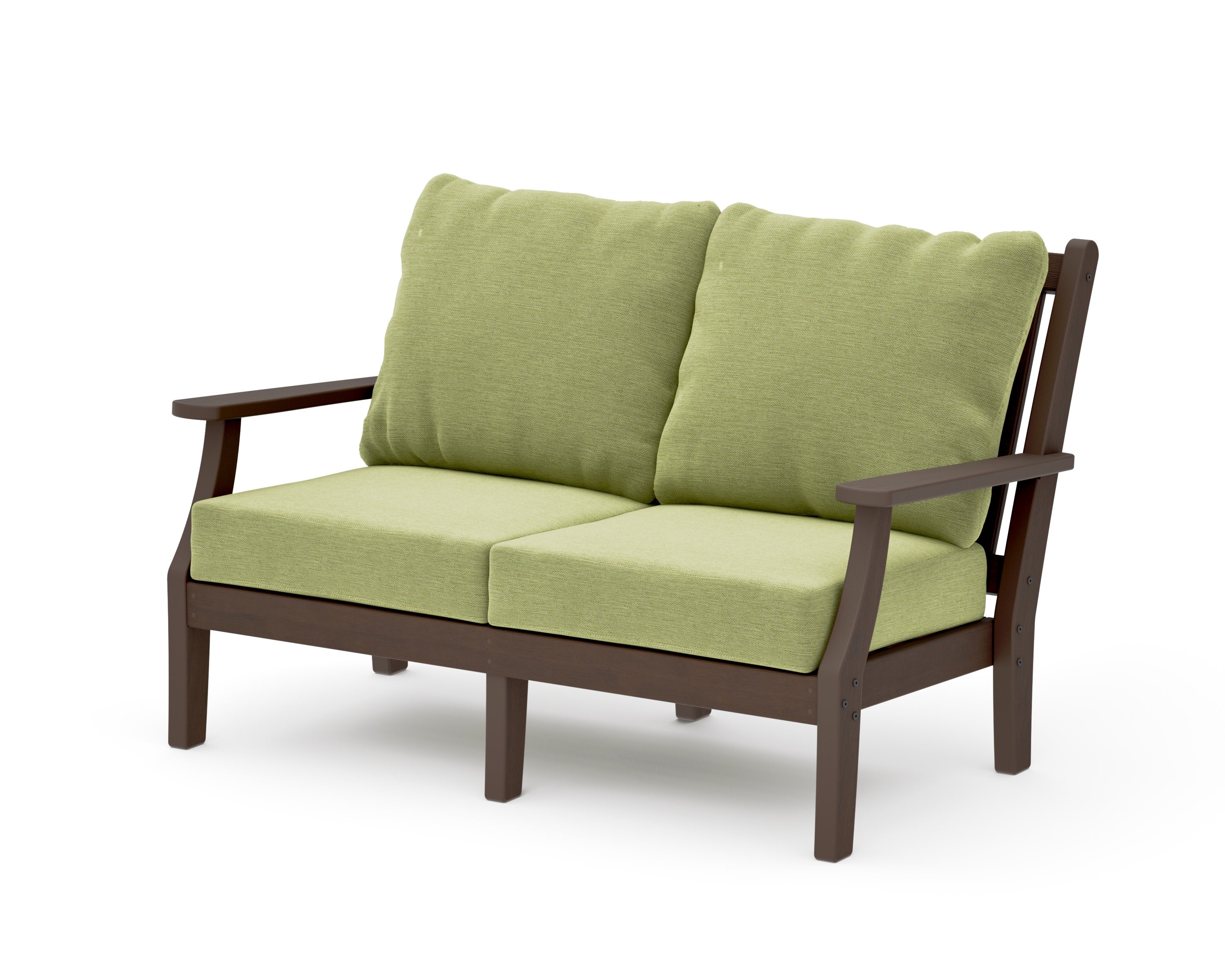 Wovendale Deep Seating Loveseat in Kona / Chartreuse Boucle
