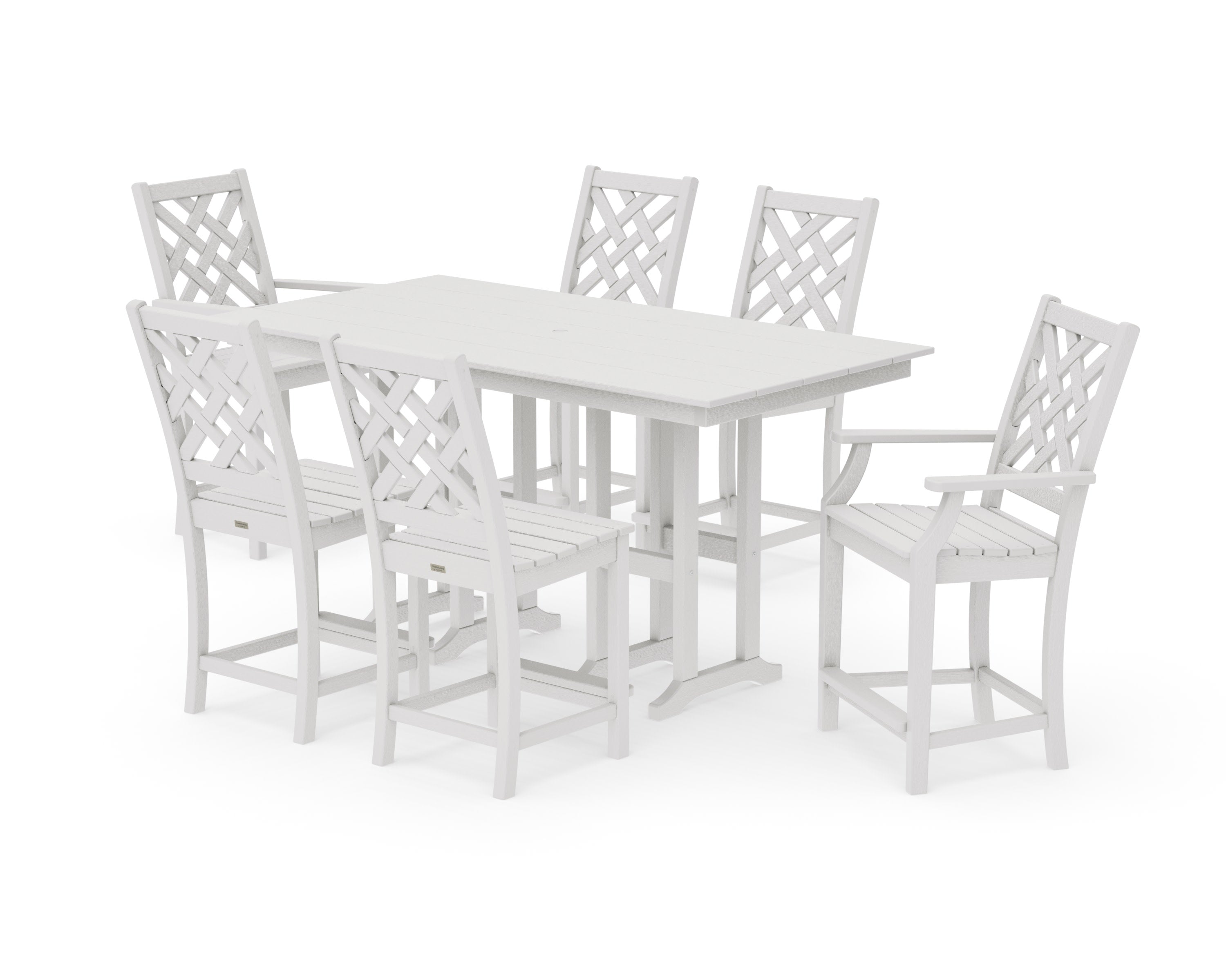 Wovendale 7-Piece Farmhouse Counter Set in Vintage White