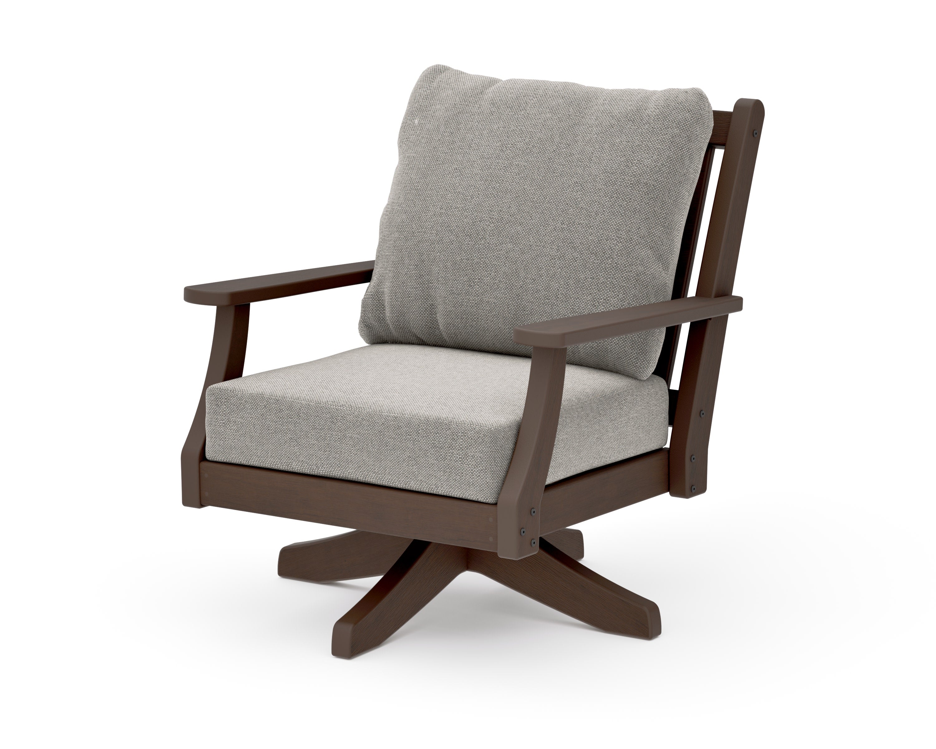 Wovendale Deep Seating Swivel Chair in Kona / Weathered Tweed