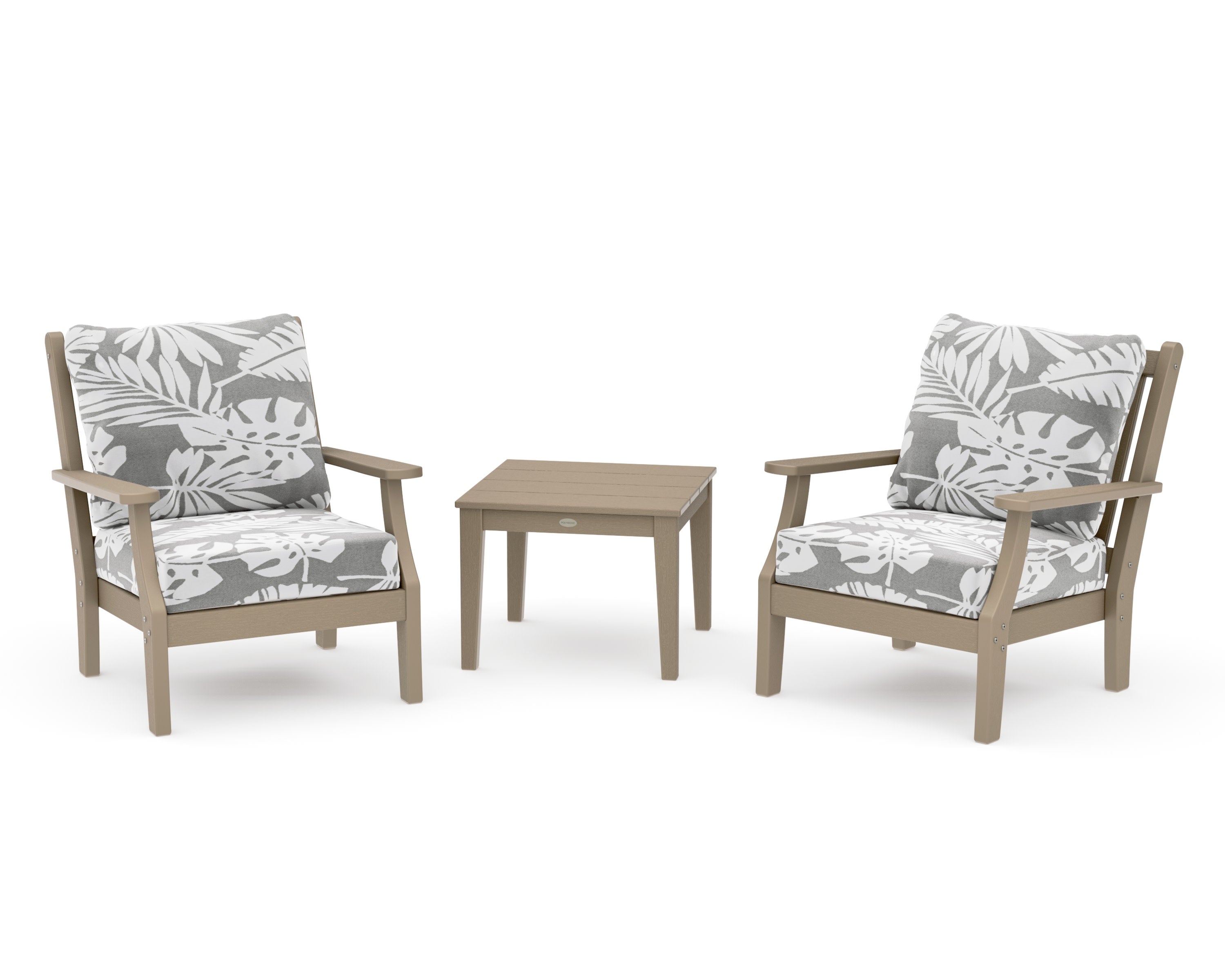 Wovendale 3-Piece Deep Seating Set in Vintage Sahara / Leaf Grey Mist