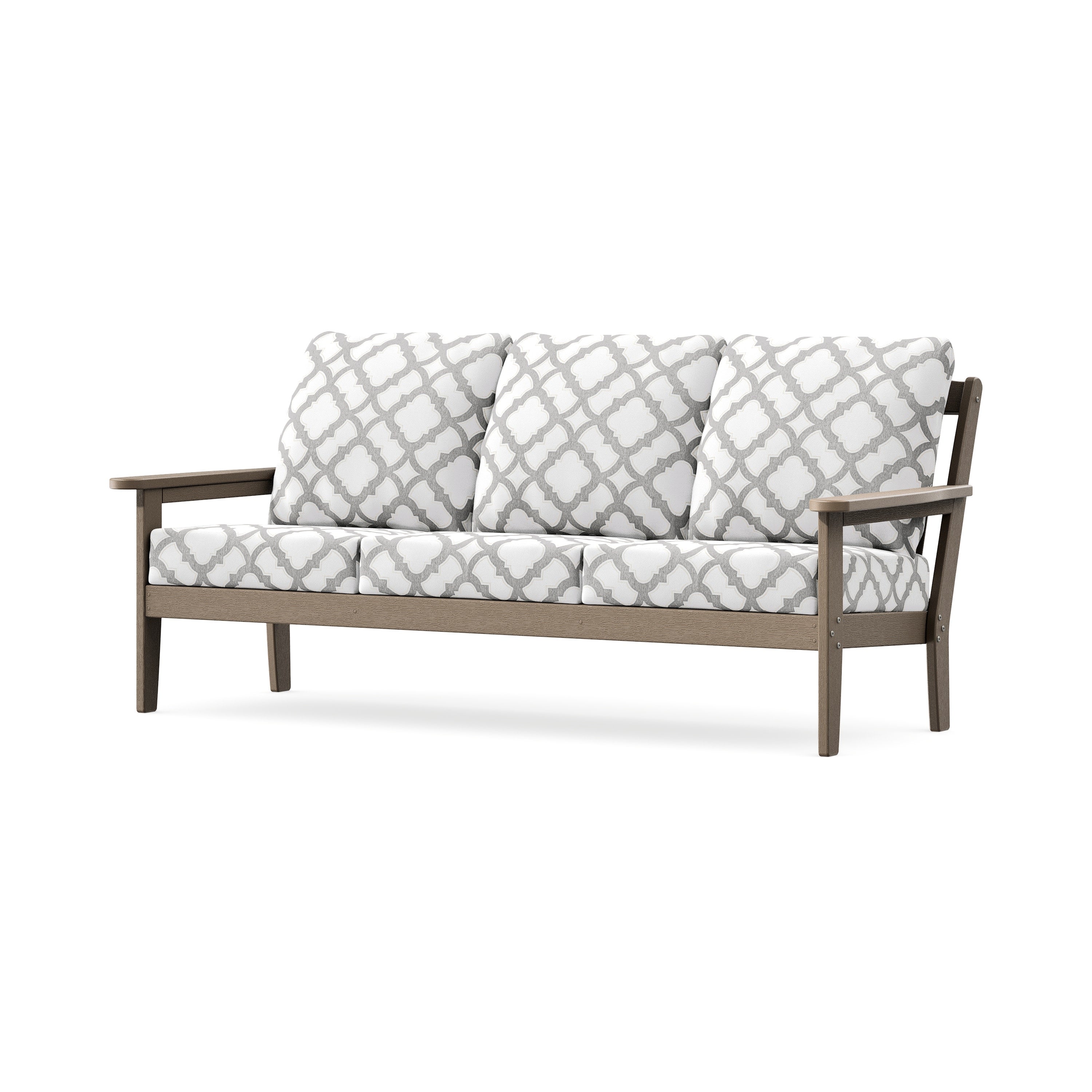 Cottage Deep Seating Sofa in Vintage Sahara / Trellis Grey Mist