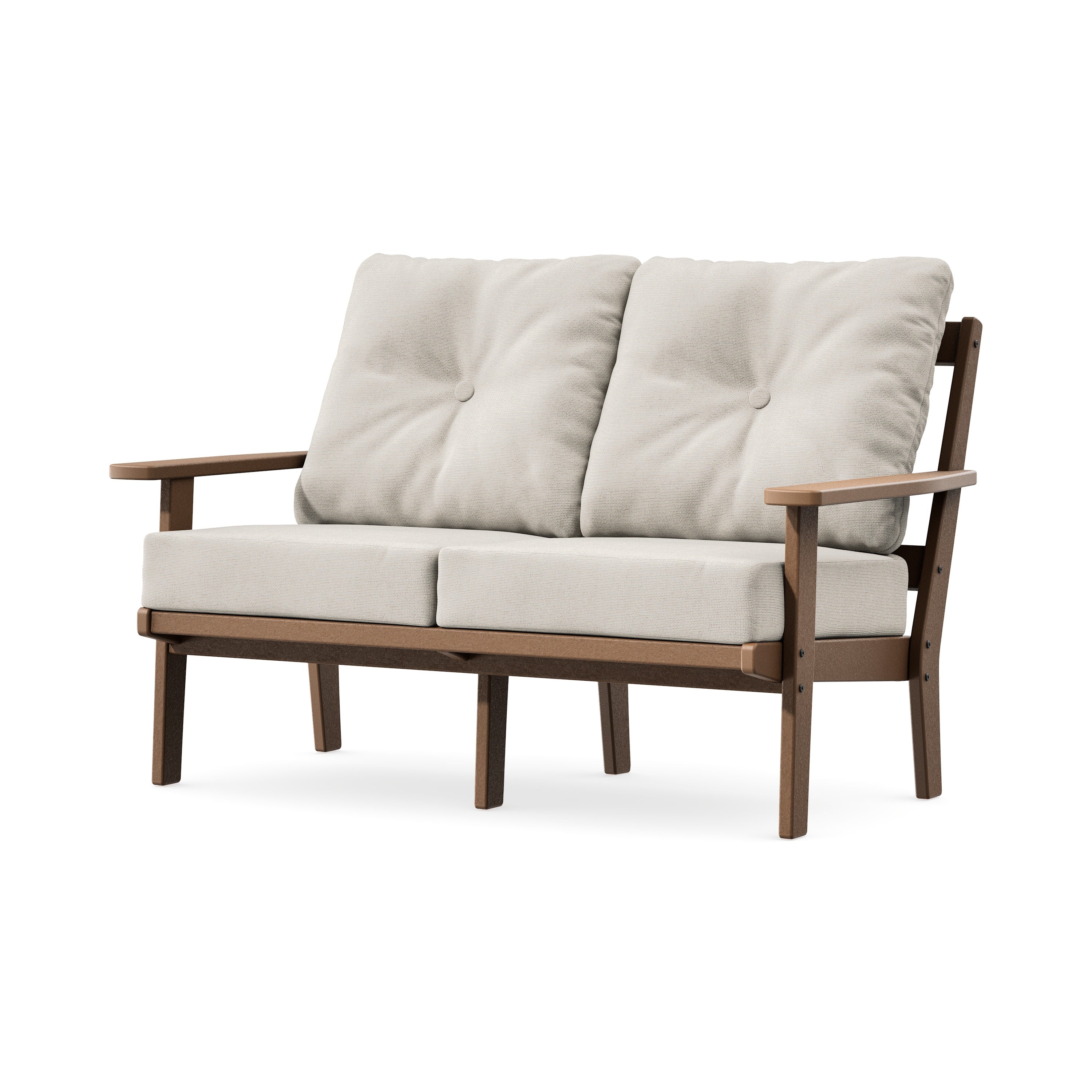 Prairie Deep SeatingLoveseat in Teak / Dune Burlap