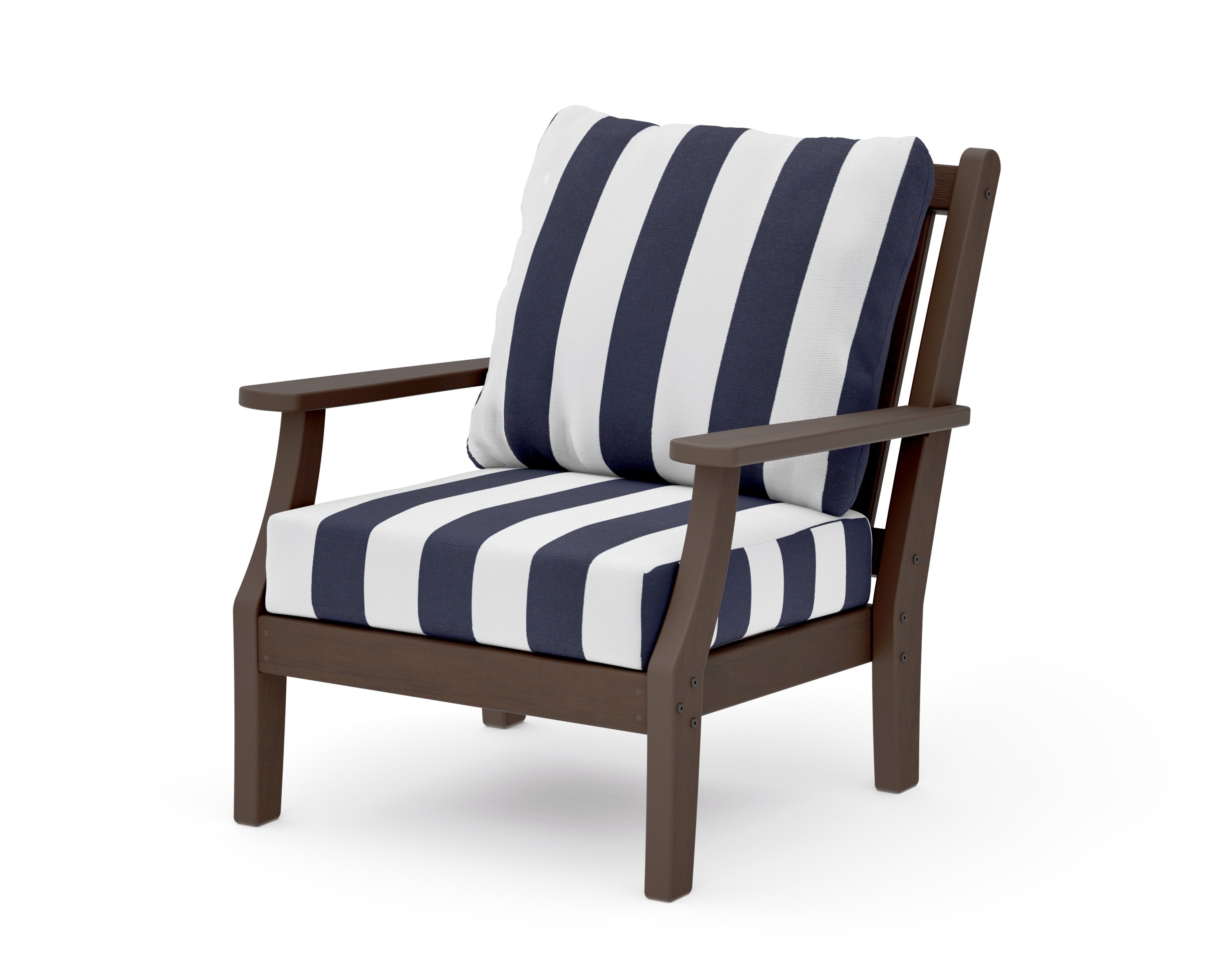 Wovendale Deep Seating Chair in Kona / Cabana Stripe Navy