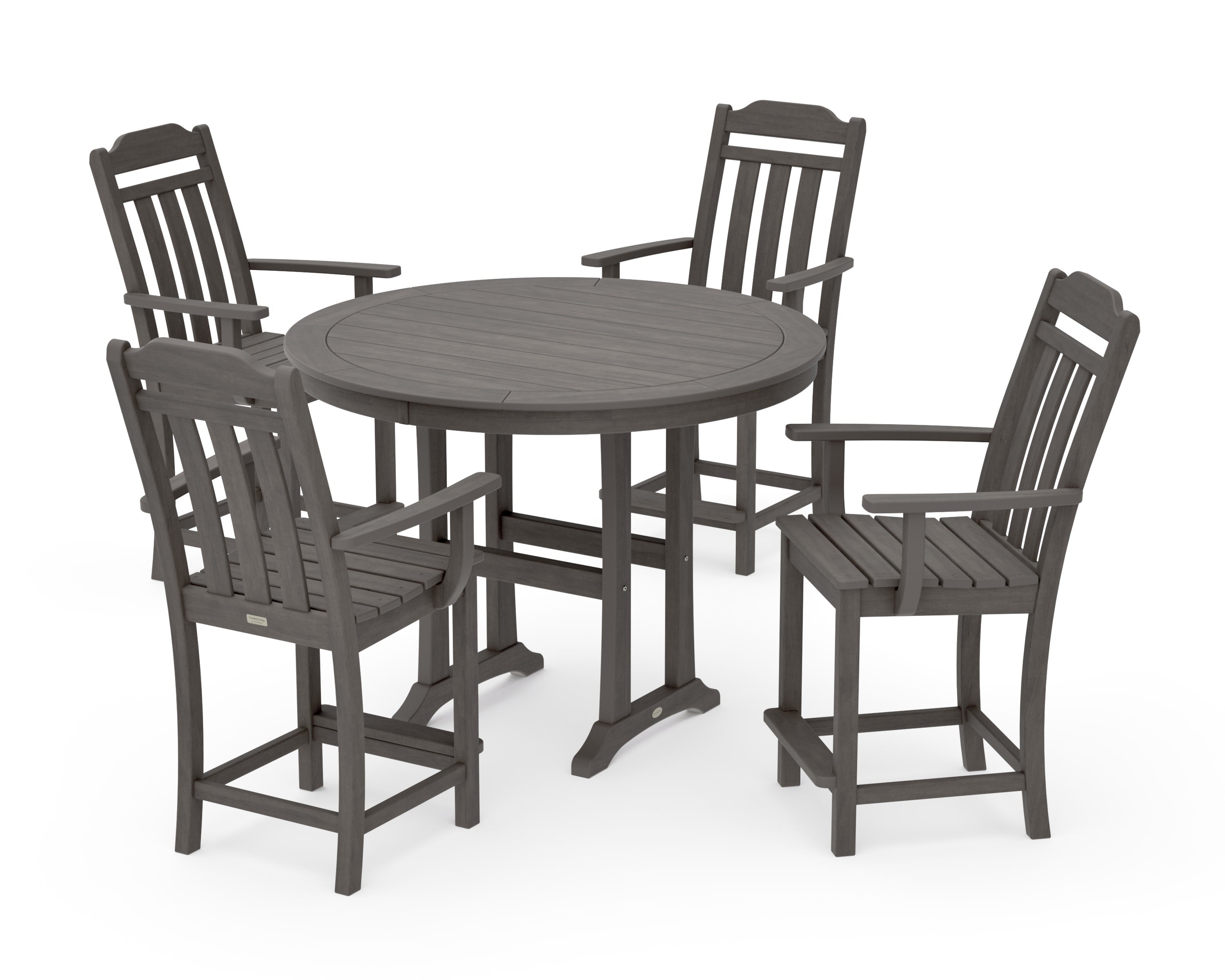Cottage 5-Piece Round Counter Set in Driftwood