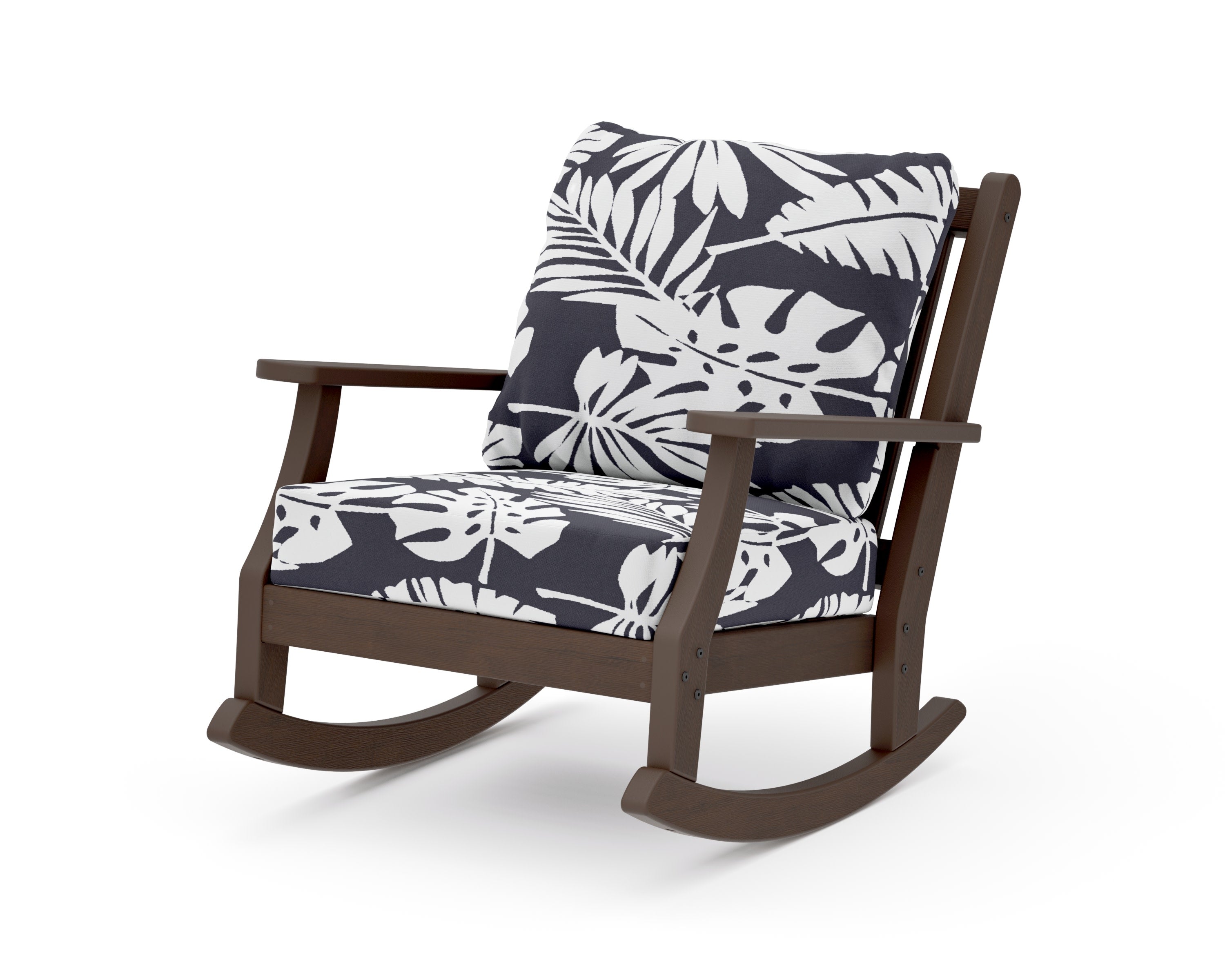 Wovendale Deep Seating Rocking Chair in Kona / Leaf Navy