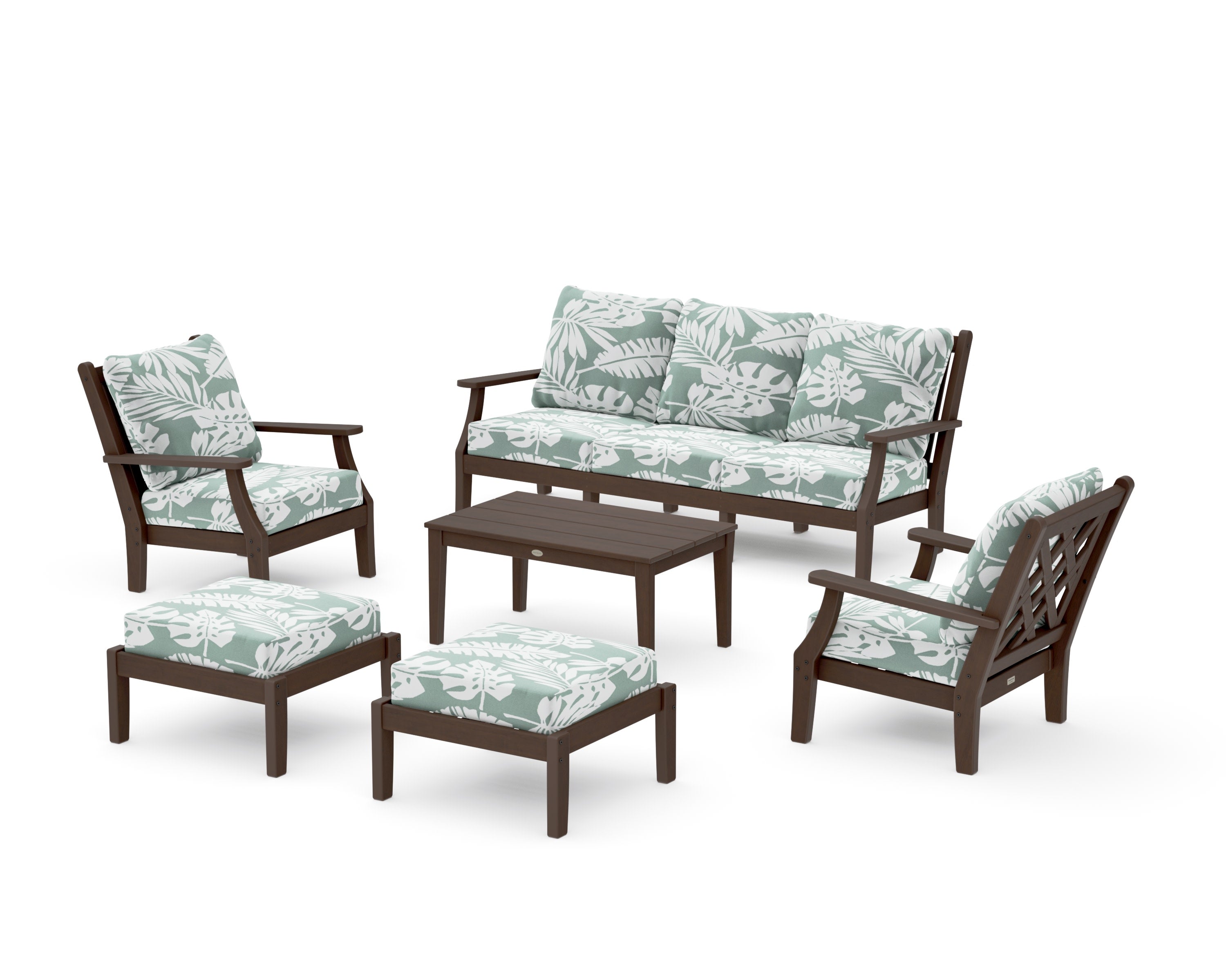Wovendale 6-Piece Lounge Sofa Set in Kona / Leaf Glacier Spa