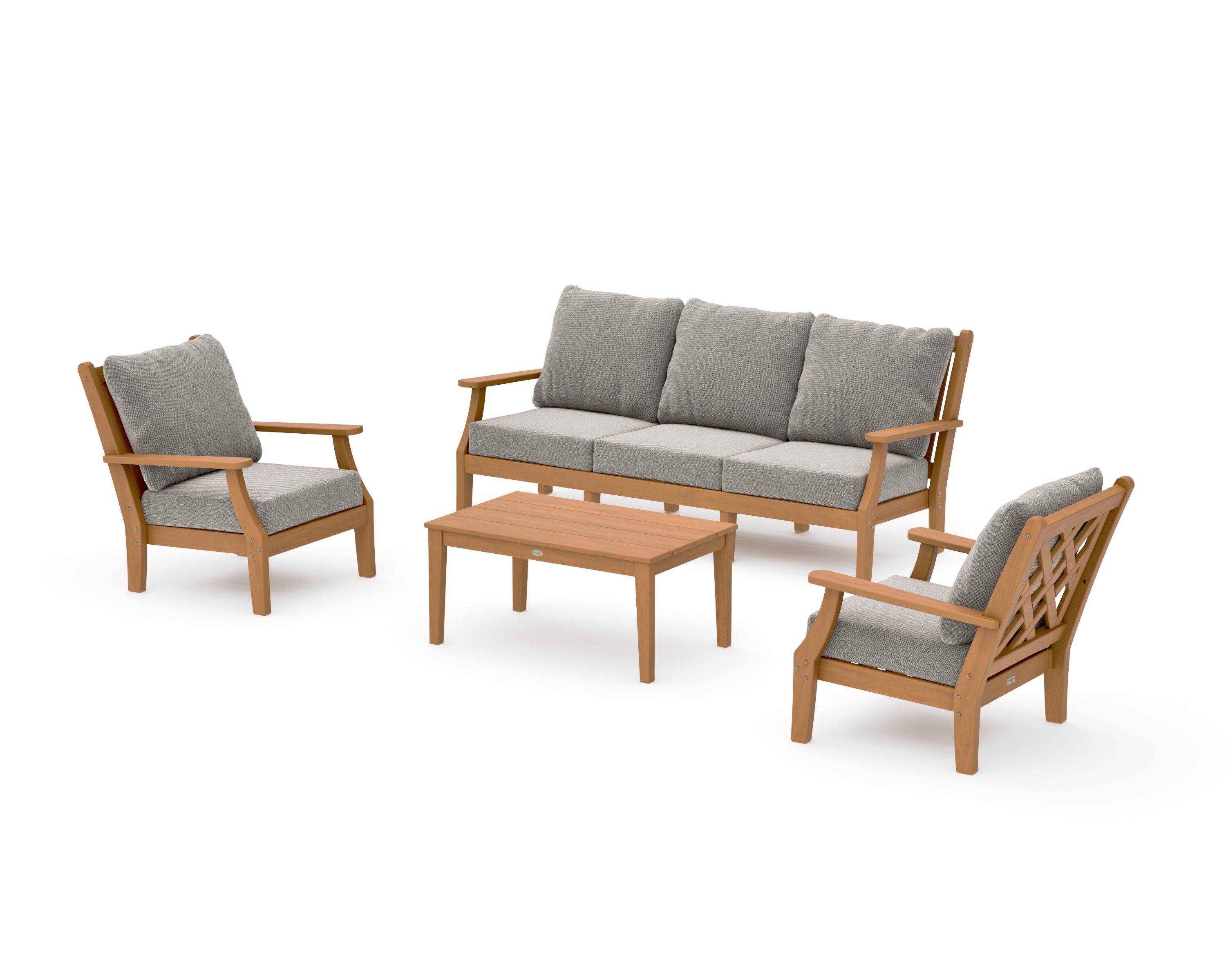 Wovendale 4-Piece Deep Seating Set with Sofa in Natural / Weathered Tweed