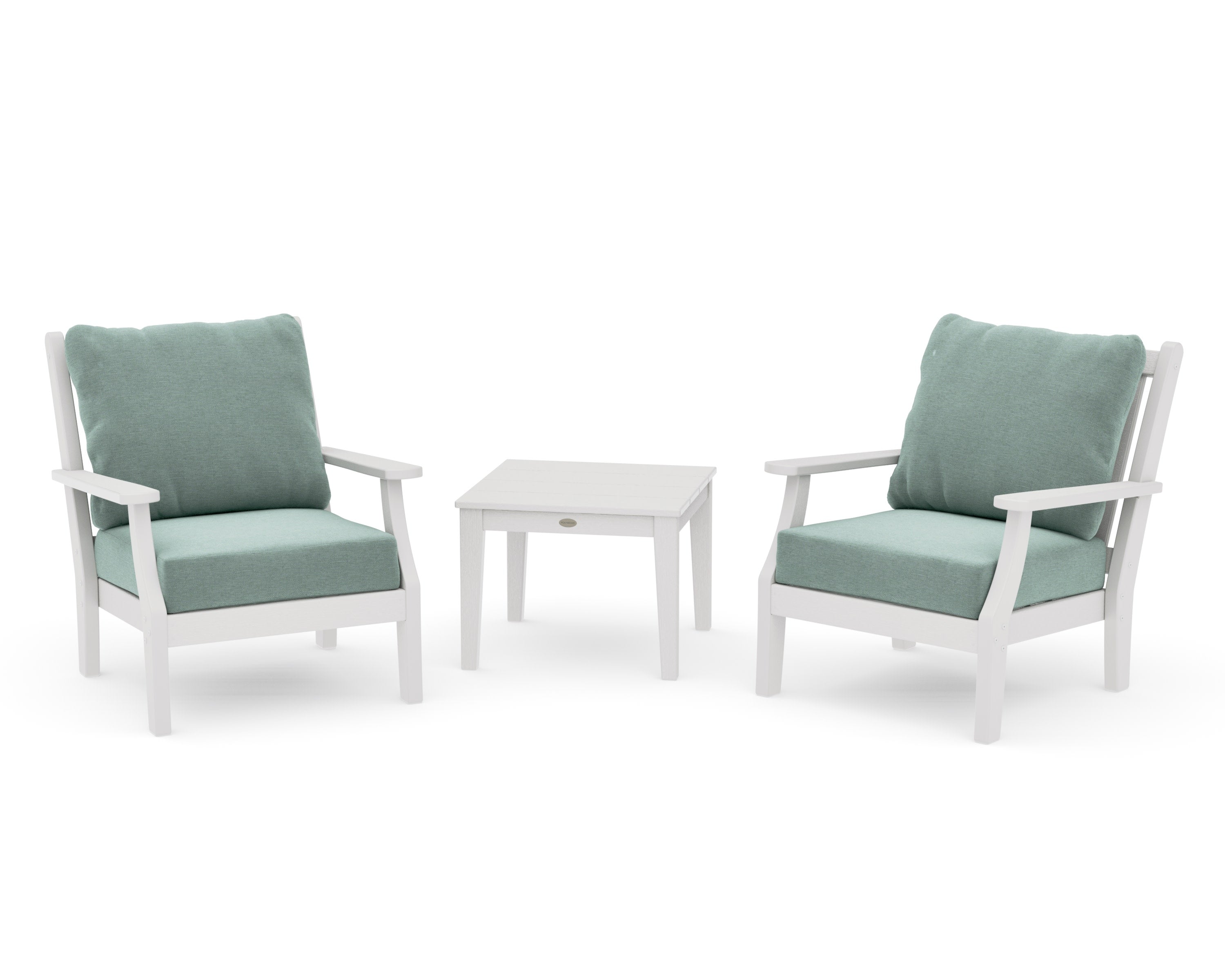 Wovendale 3-Piece Deep Seating Set in Vintage White / Glacier Spa
