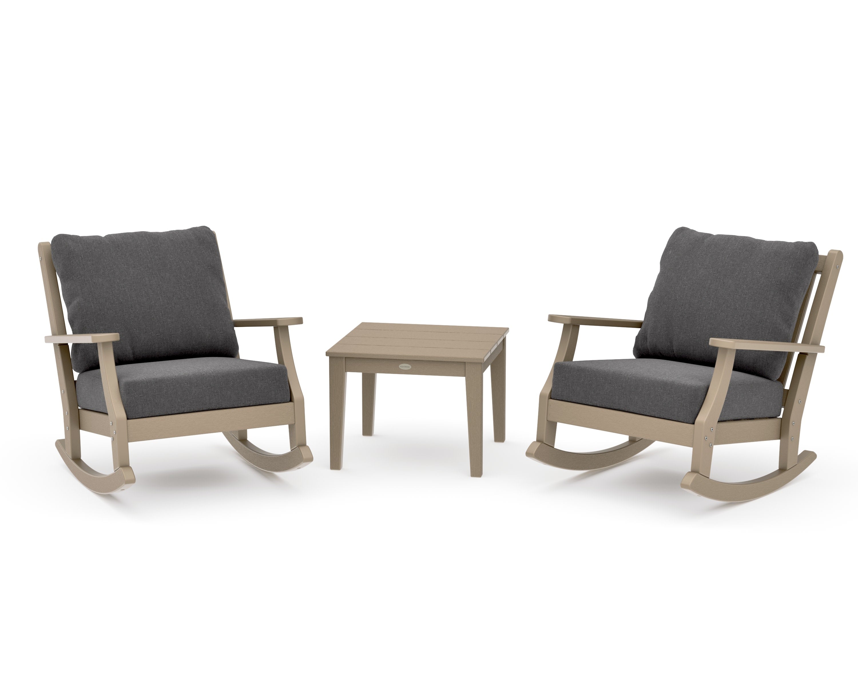 Wovendale 3-Piece Deep Seating Rocker Set in Vintage Sahara / Ash Charcoal