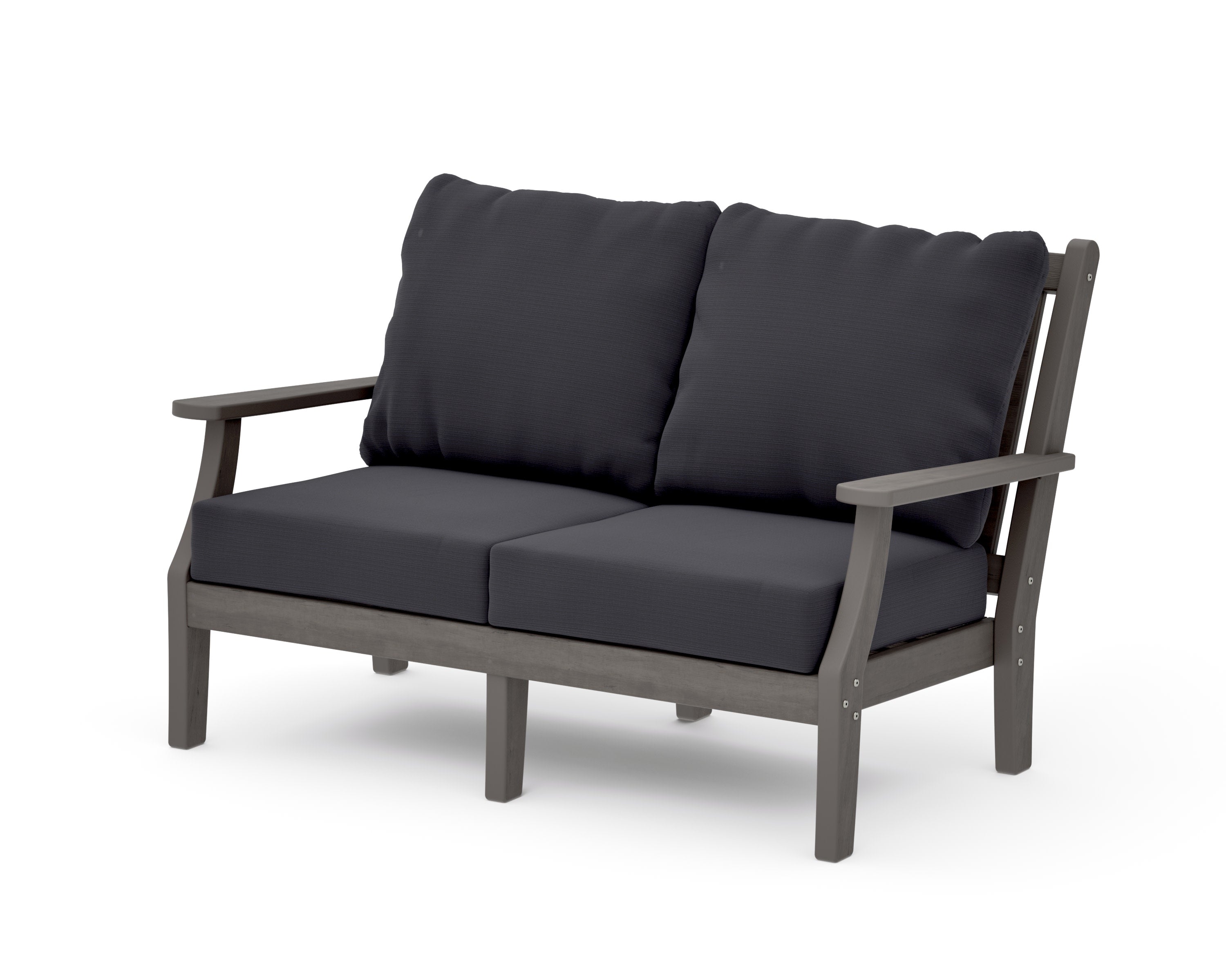 Wovendale Deep Seating Loveseat in Driftwood / Midnight Linen