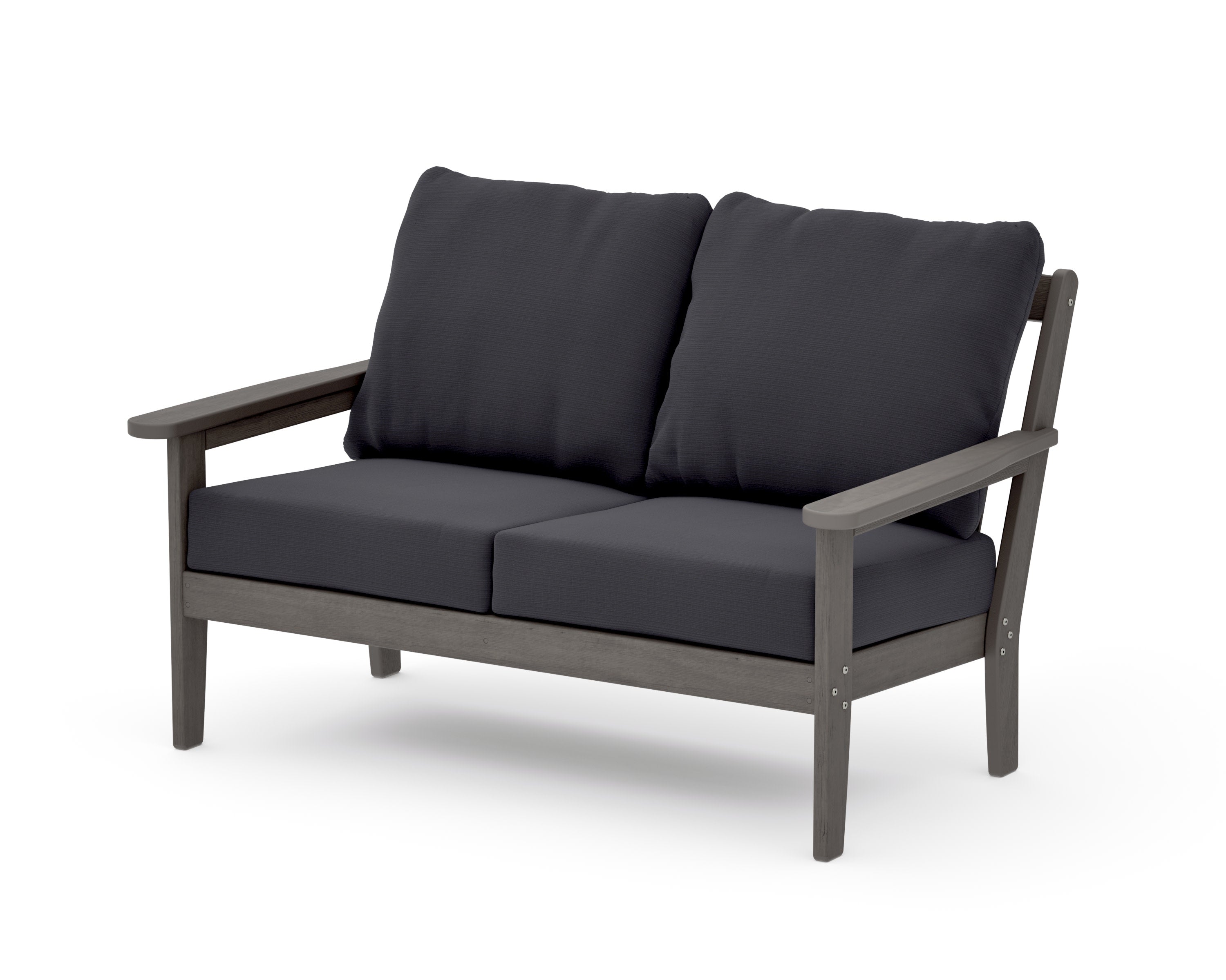 Cottage Deep Seating Loveseat in Driftwood / Midnight Linen