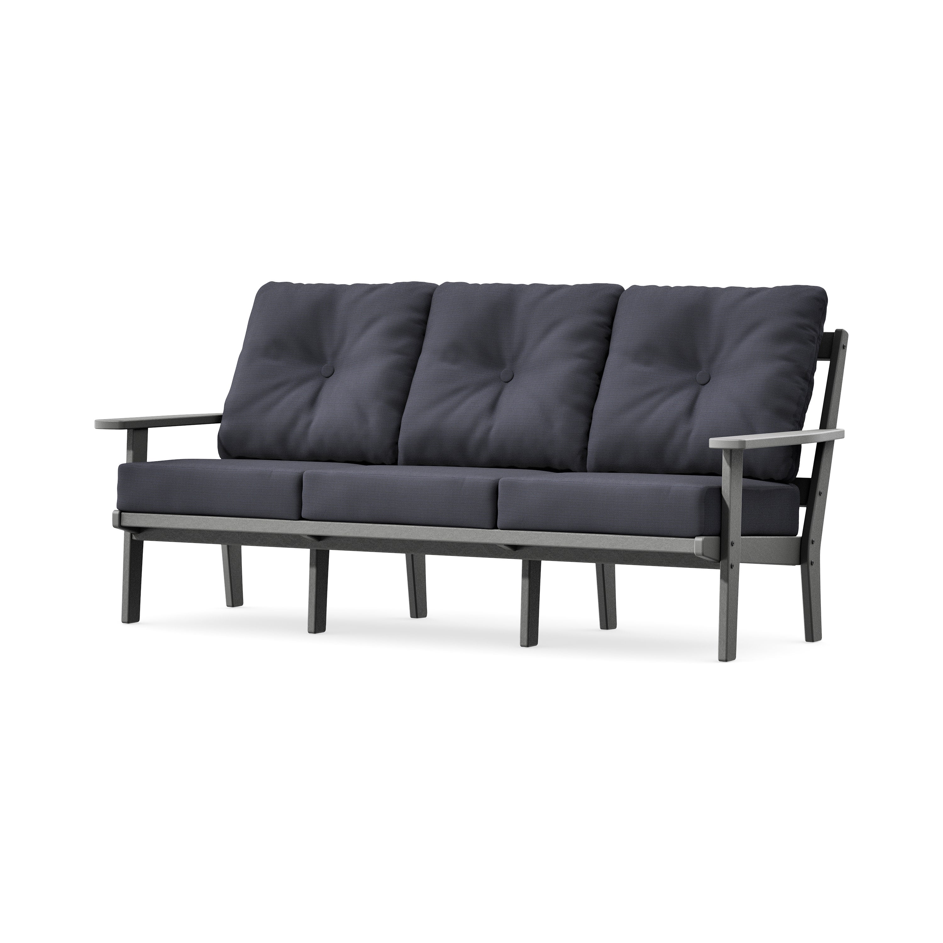 PrairieDeep Seating Sofa in Slate Grey / Midnight Linen