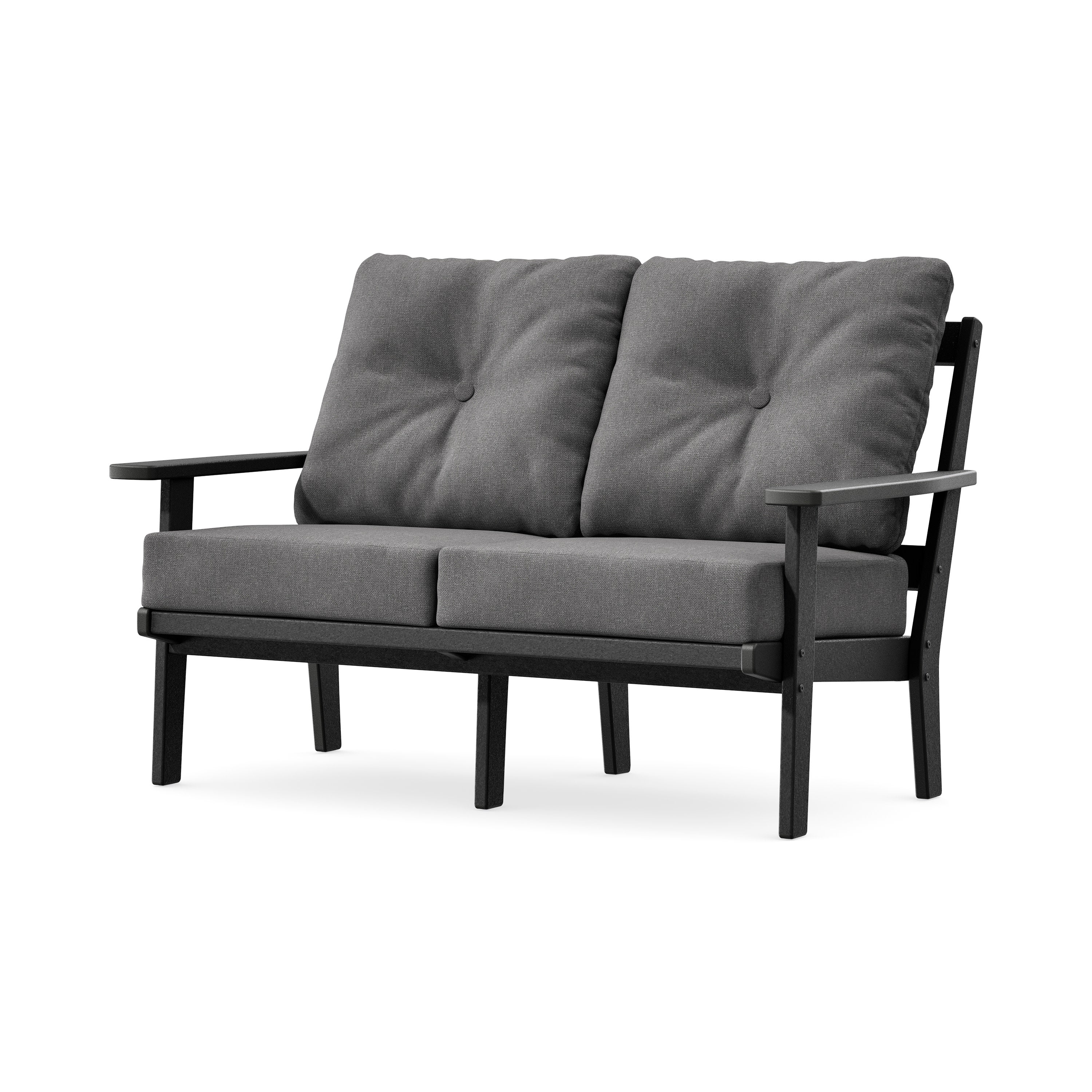 Prairie Deep SeatingLoveseat in Black / Ash Charcoal