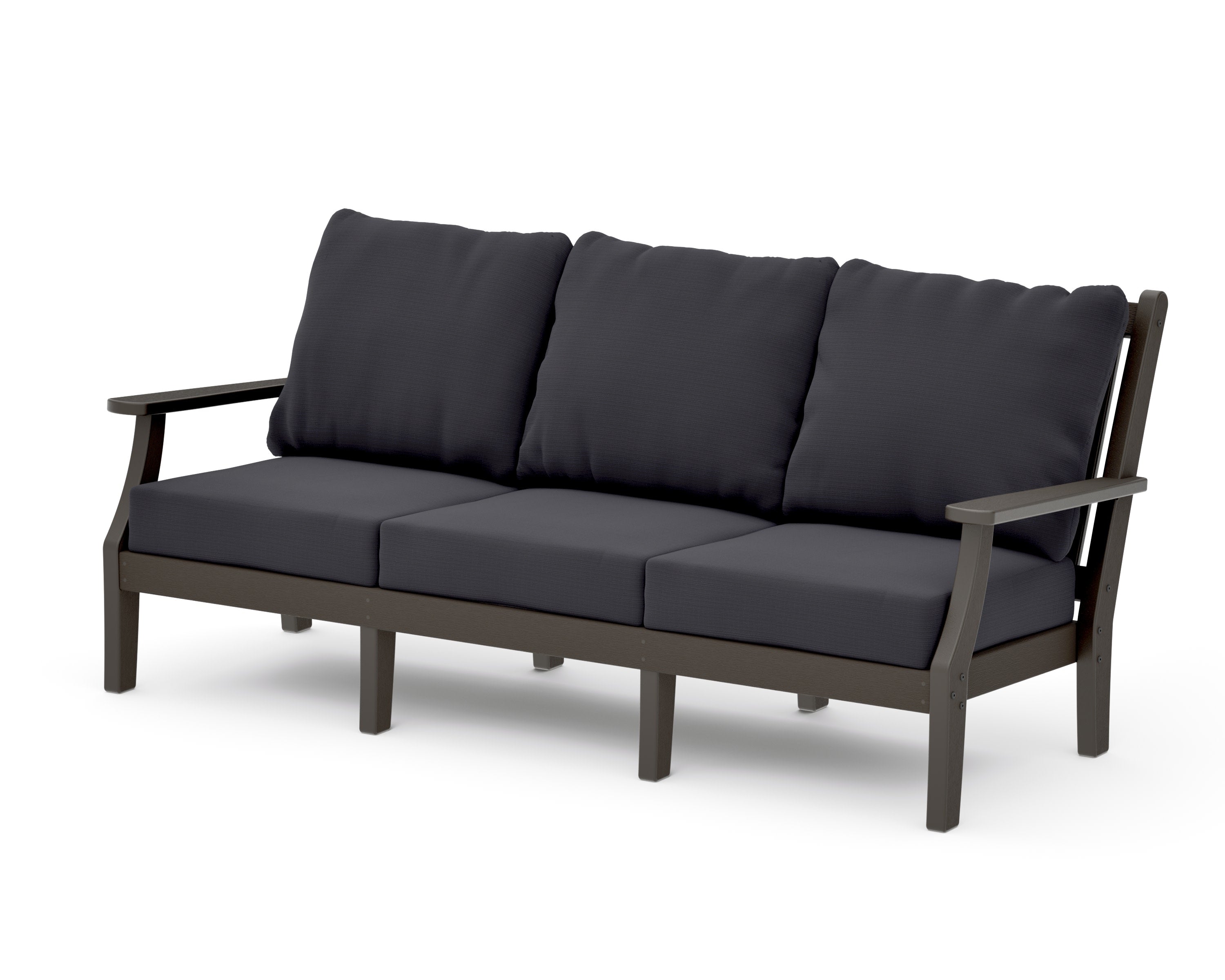 Wovendale Deep Seating Sofa in Vintage Coffee / Midnight Linen