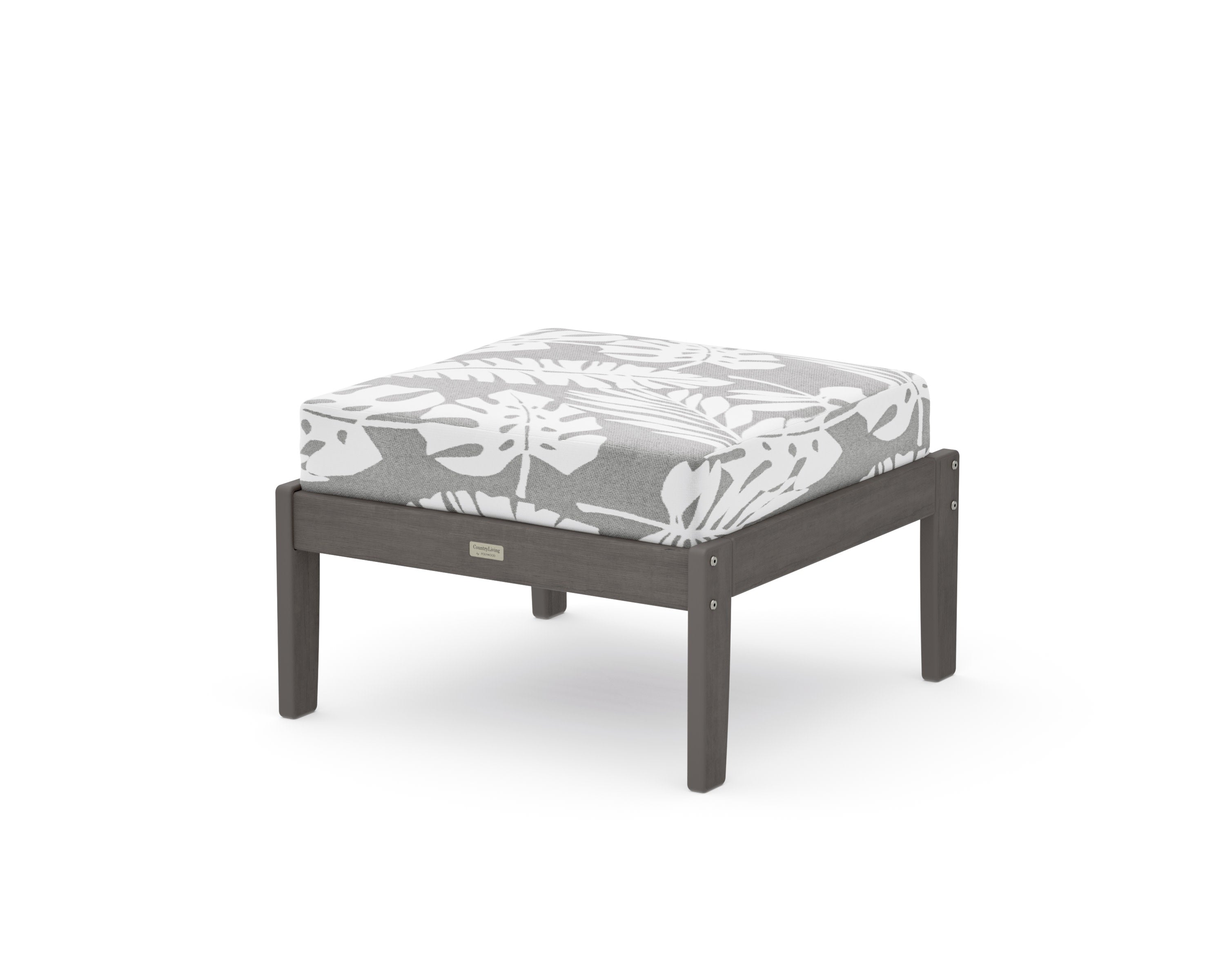 Cottage Deep Seating Ottoman in Driftwood / Leaf Grey Mist