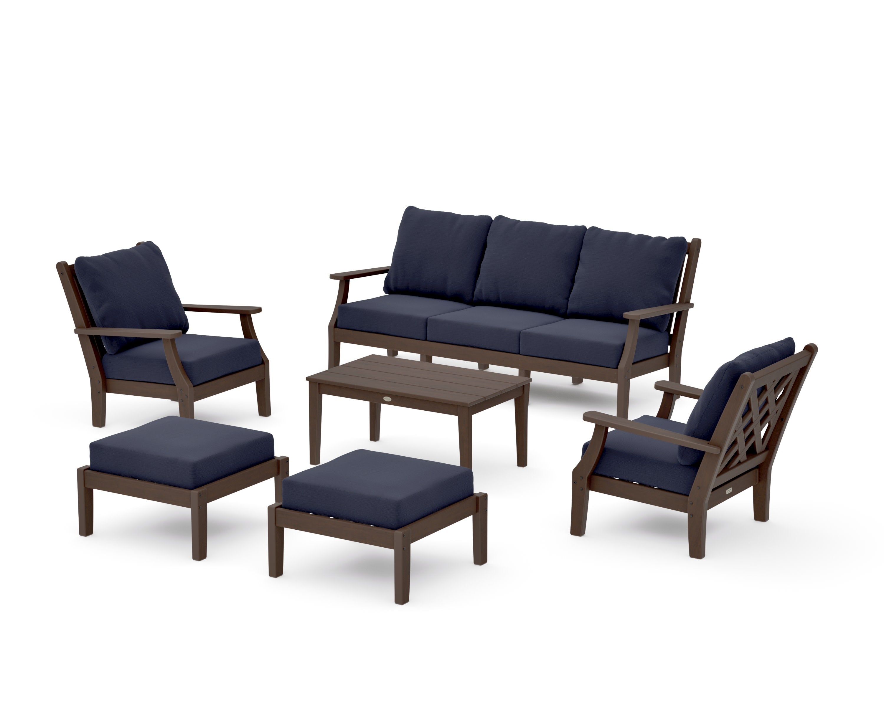Wovendale 6-Piece Lounge Sofa Set in Kona / Navy Linen