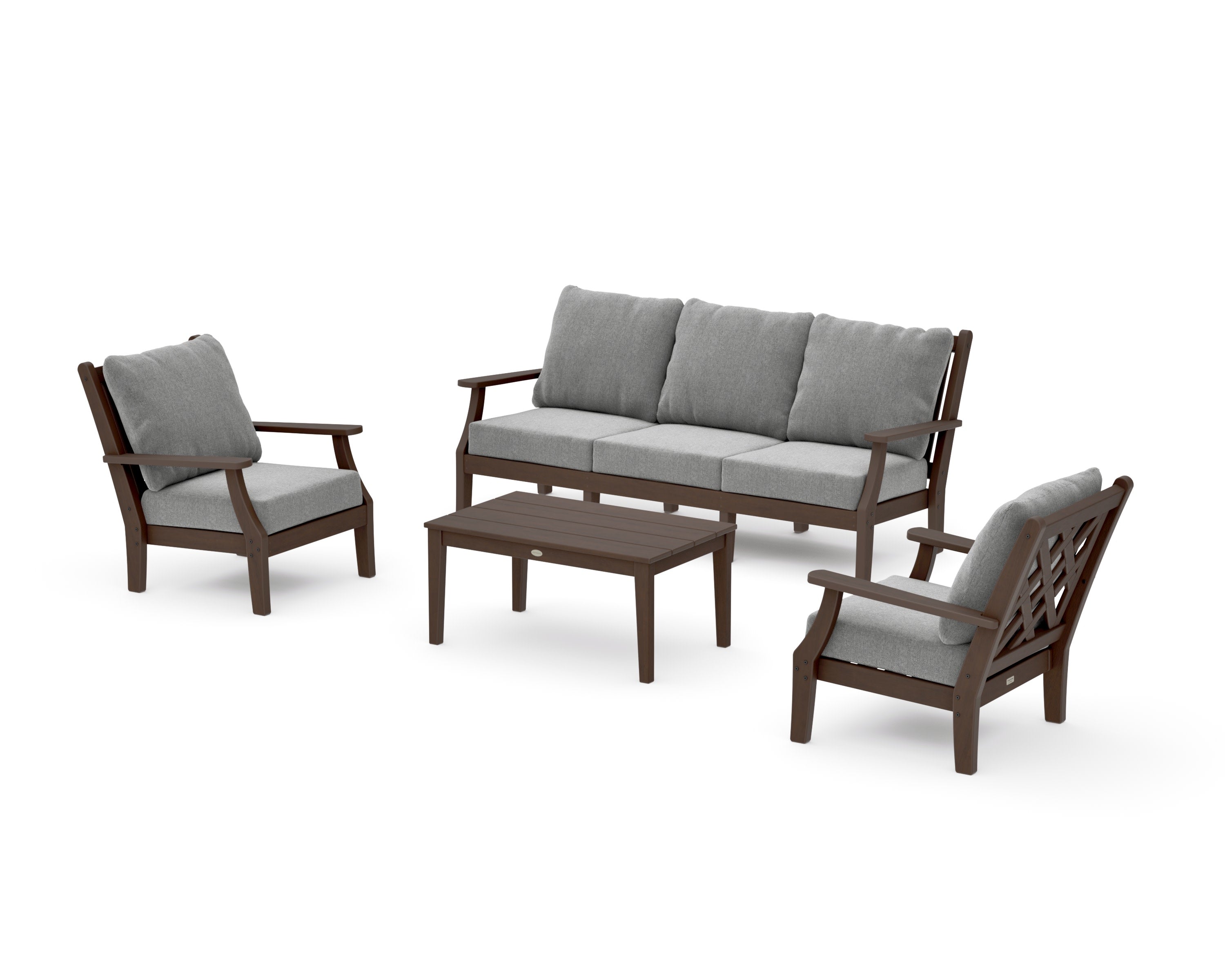 Wovendale 4-Piece Deep Seating Set with Sofa in Kona / Grey Mist