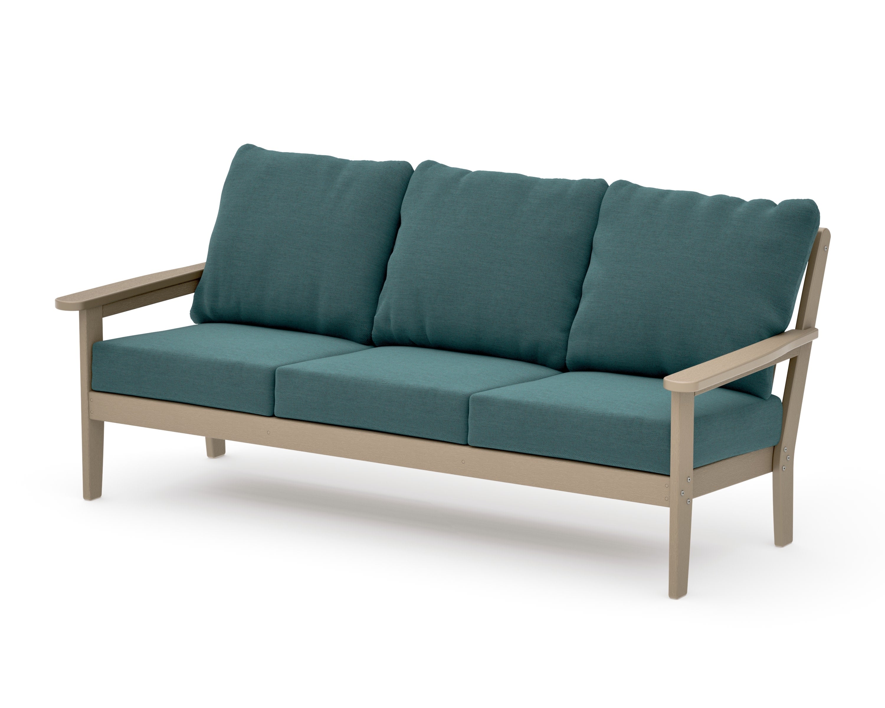 Cottage Deep Seating Sofa in Vintage Sahara / Ocean Teal