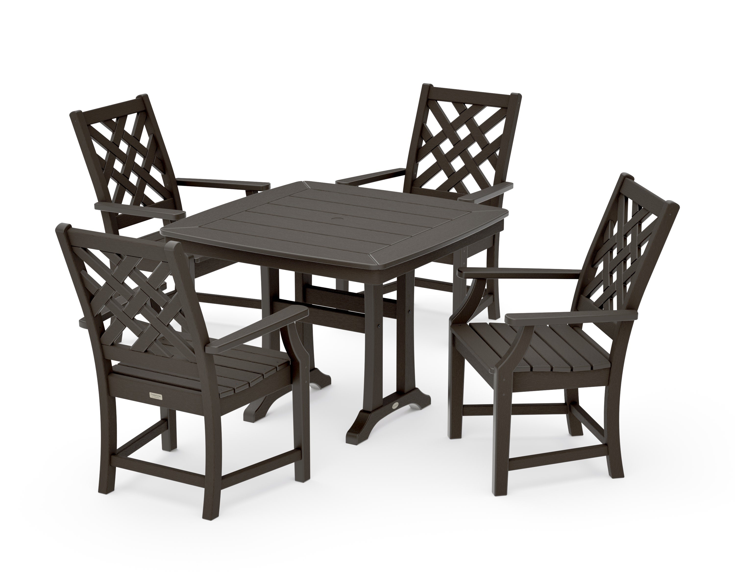 Wovendale 5-Piece Dining Set with Trestle Legs in Vintage Coffee