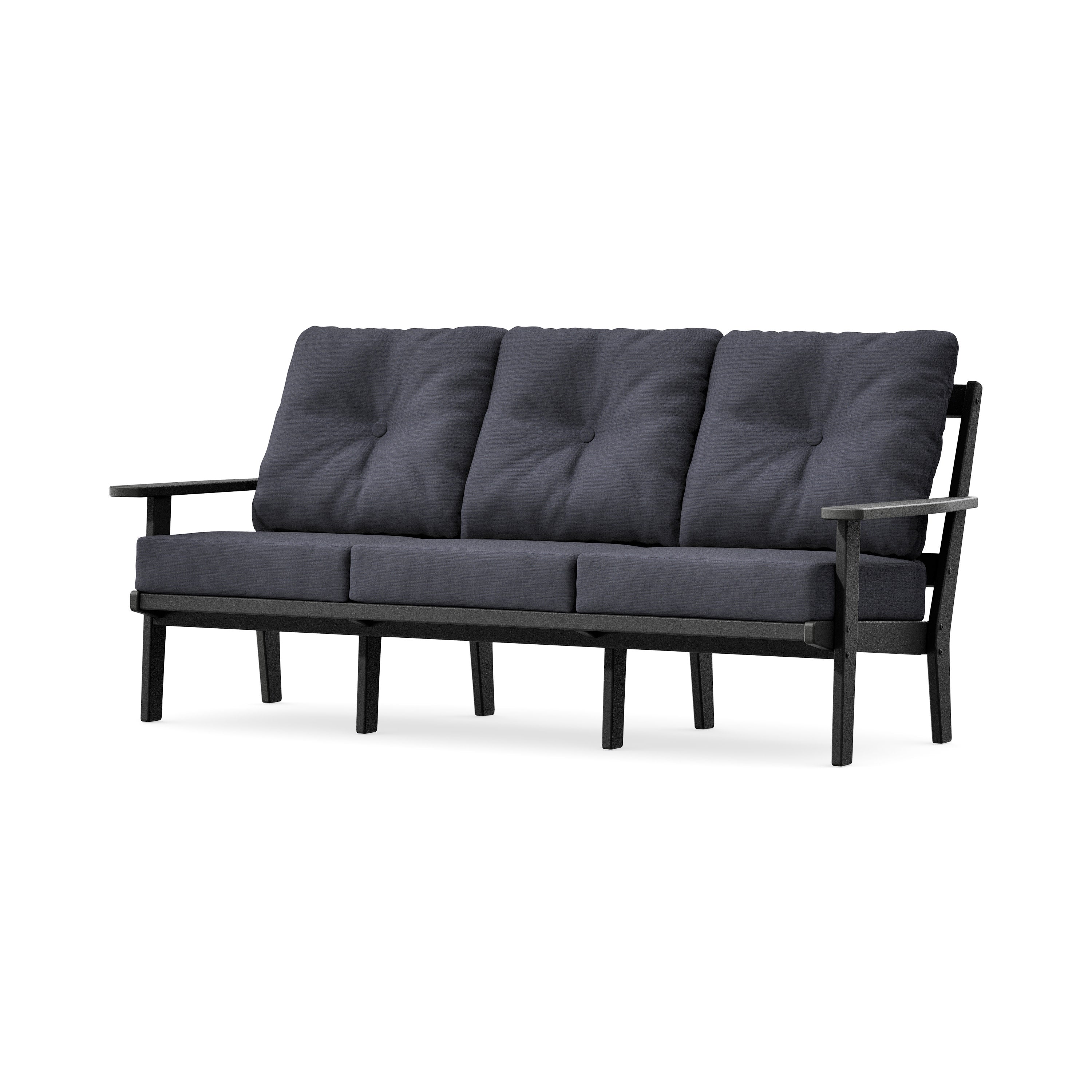 PrairieDeep Seating Sofa in Black / Midnight Linen