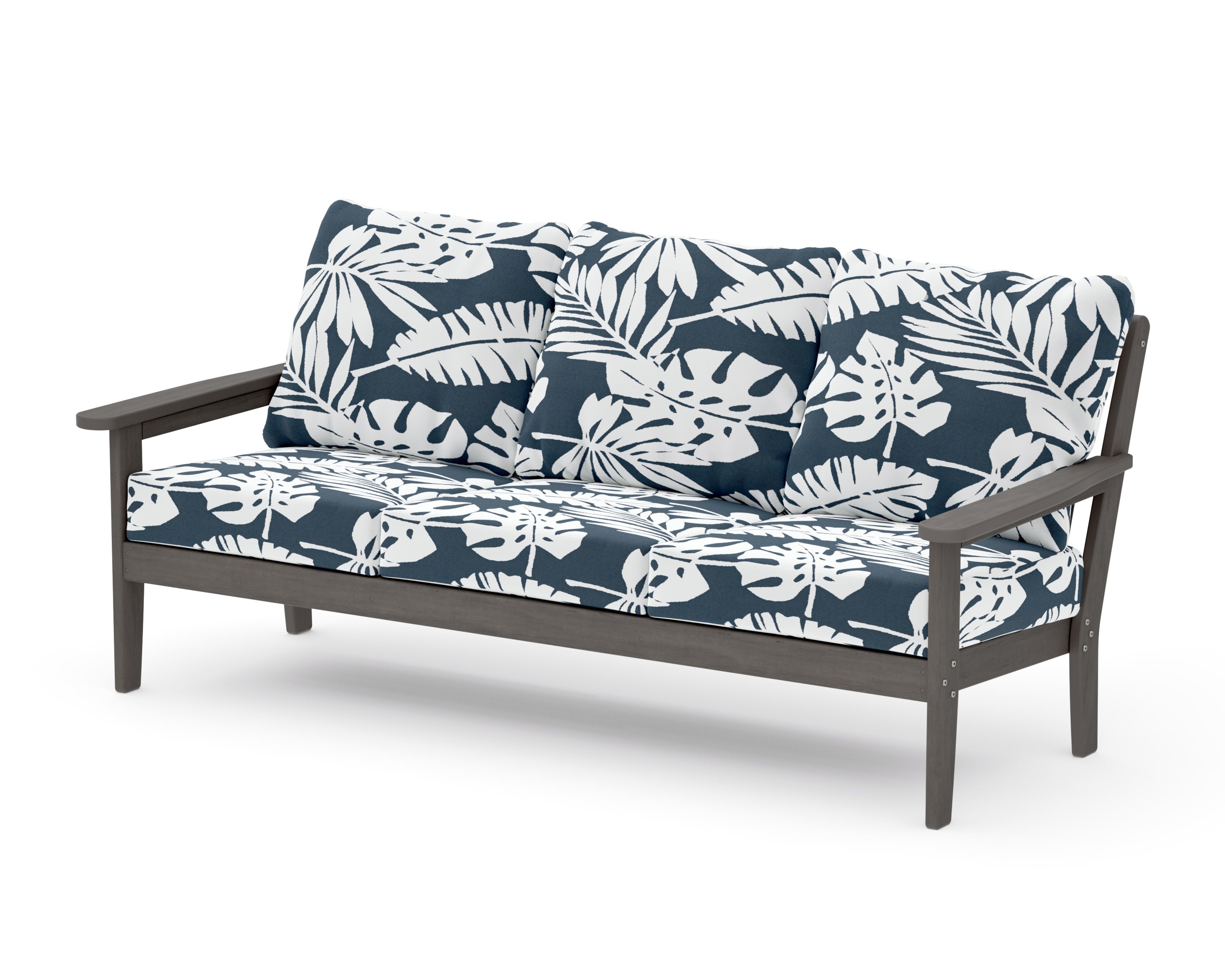Cottage Deep Seating Sofa in Driftwood / Leaf Marine Indigo