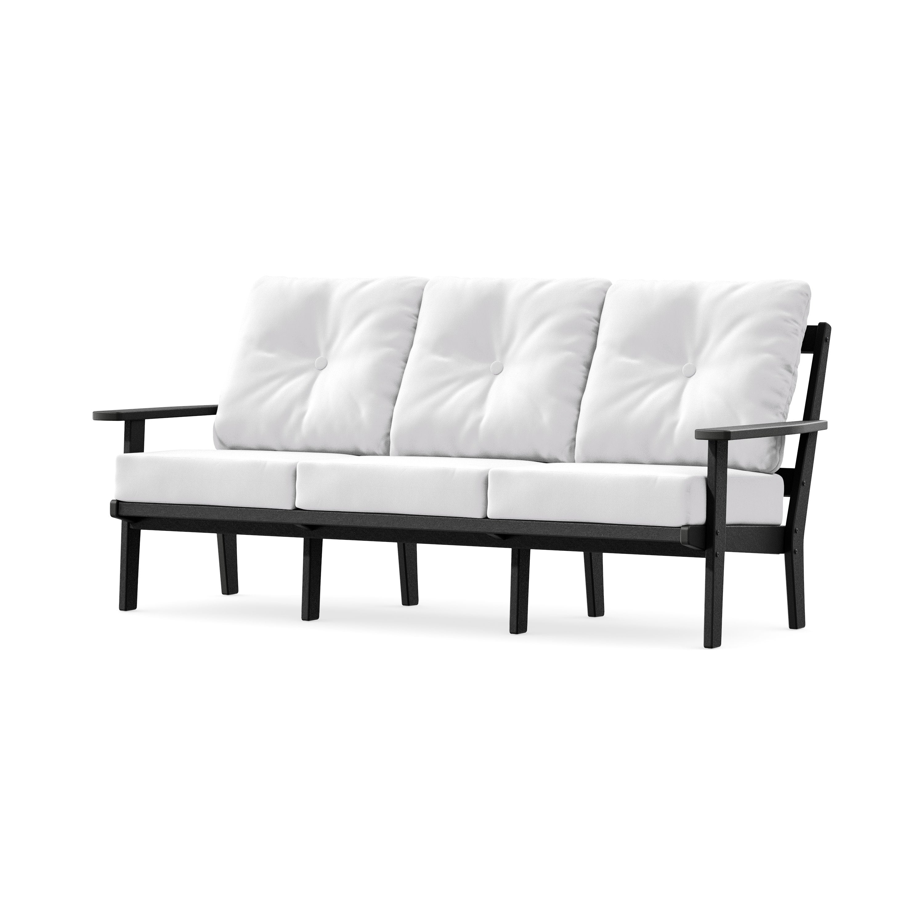 PrairieDeep Seating Sofa in Black / Natural
