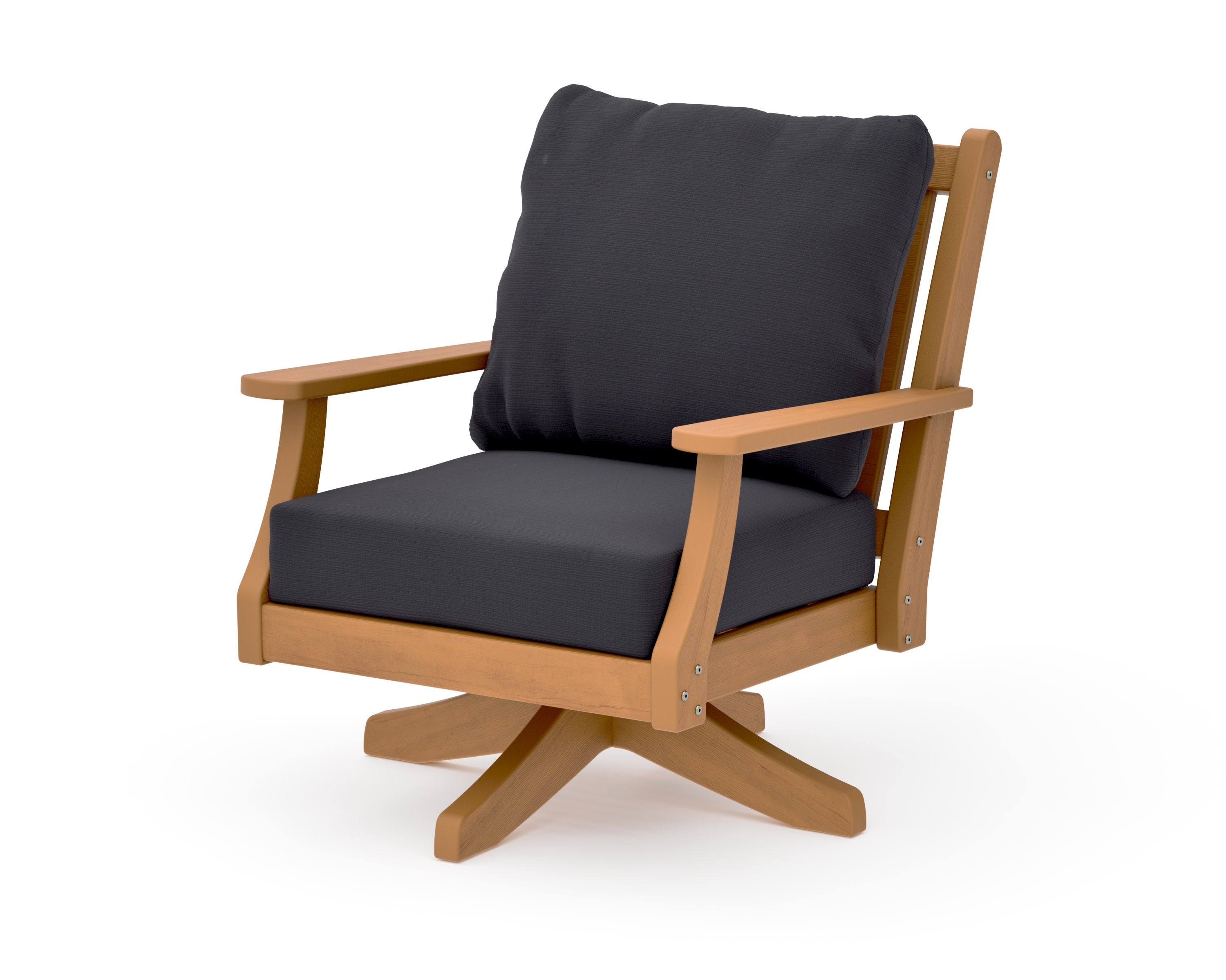 Wovendale Deep Seating Swivel Chair in Natural / Midnight Linen