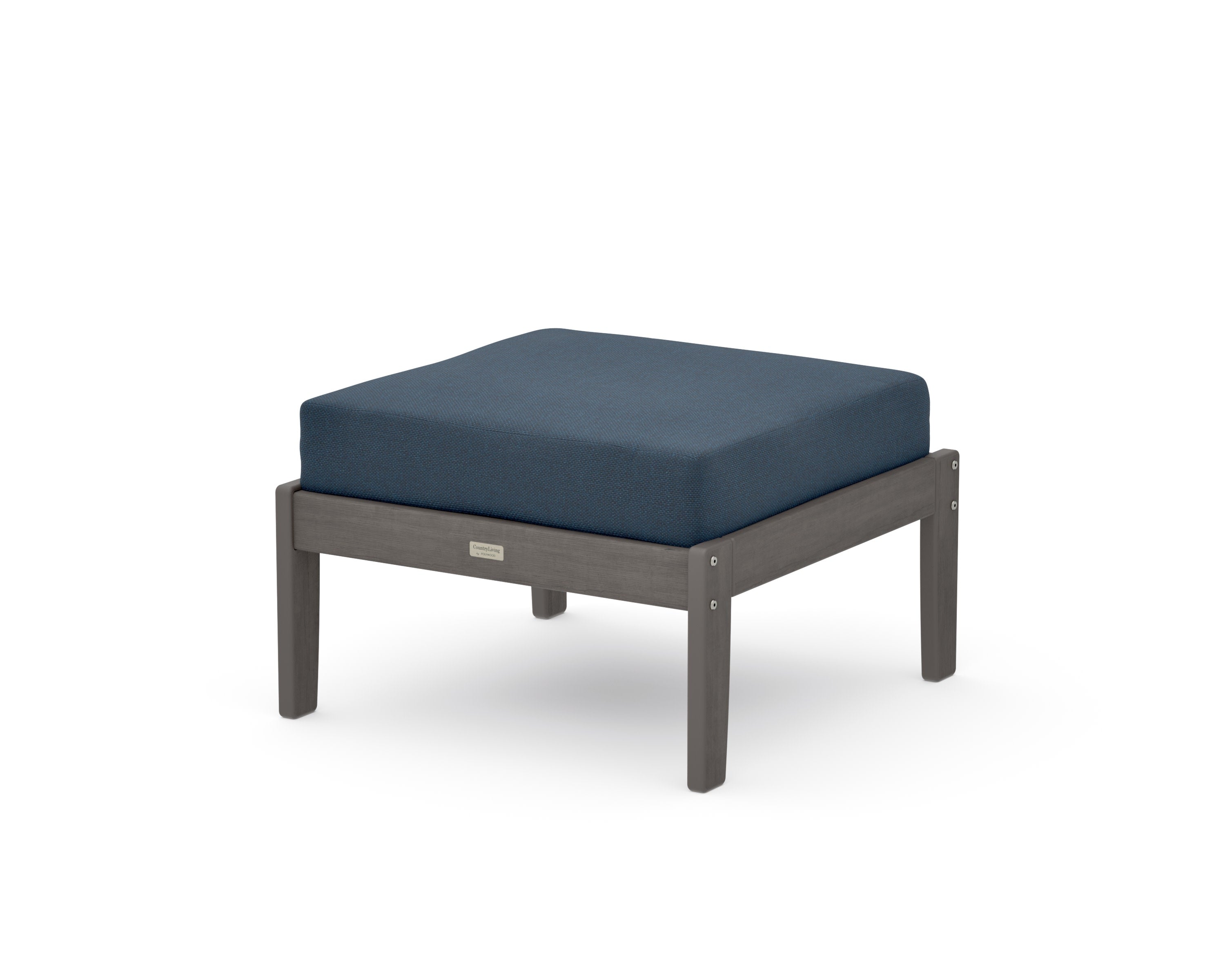 Cottage Deep Seating Ottoman in Driftwood / Marine Indigo