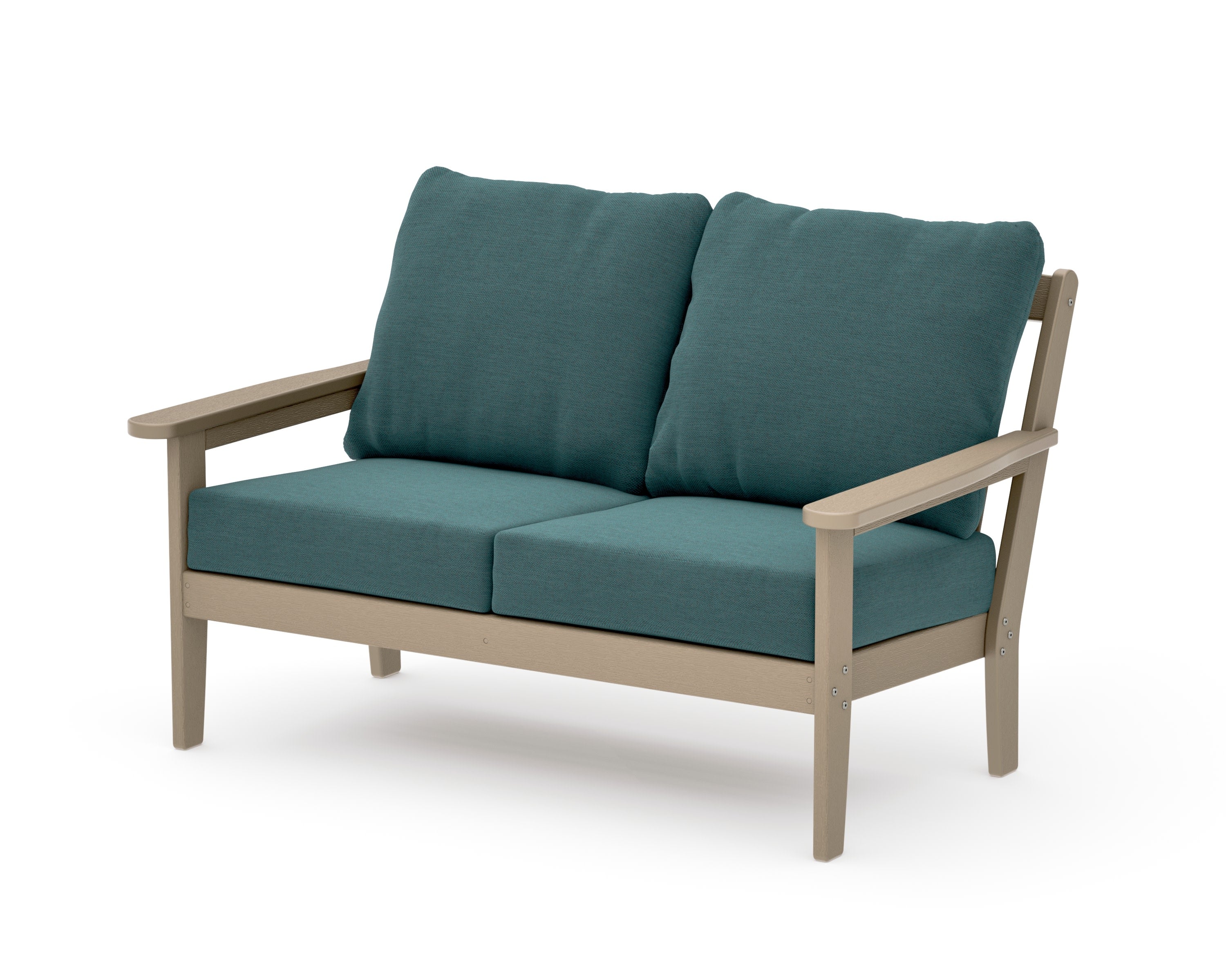 Cottage Deep Seating Loveseat in Vintage Sahara / Ocean Teal
