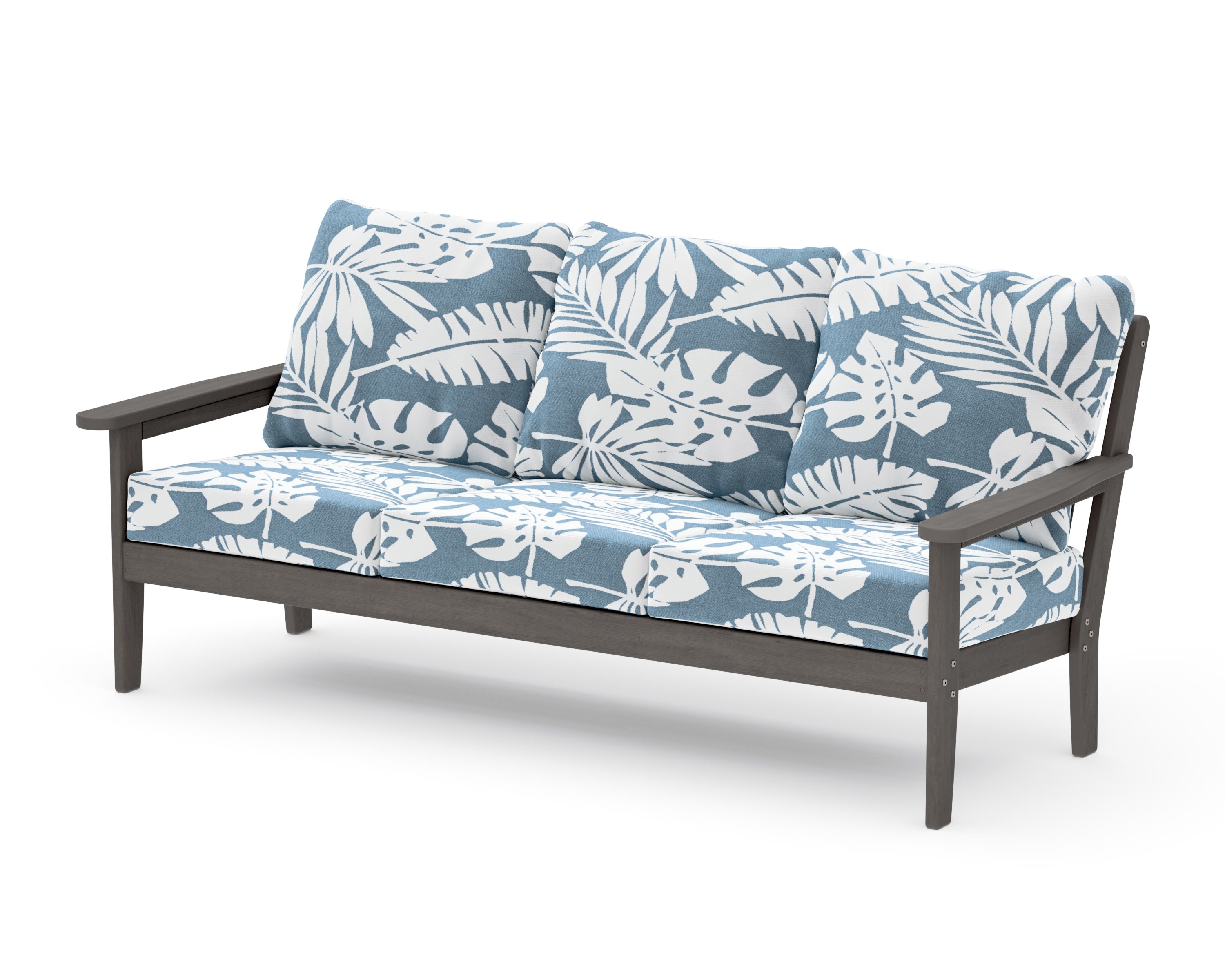 Cottage Deep Seating Sofa in Driftwood / Leaf Sky Blue
