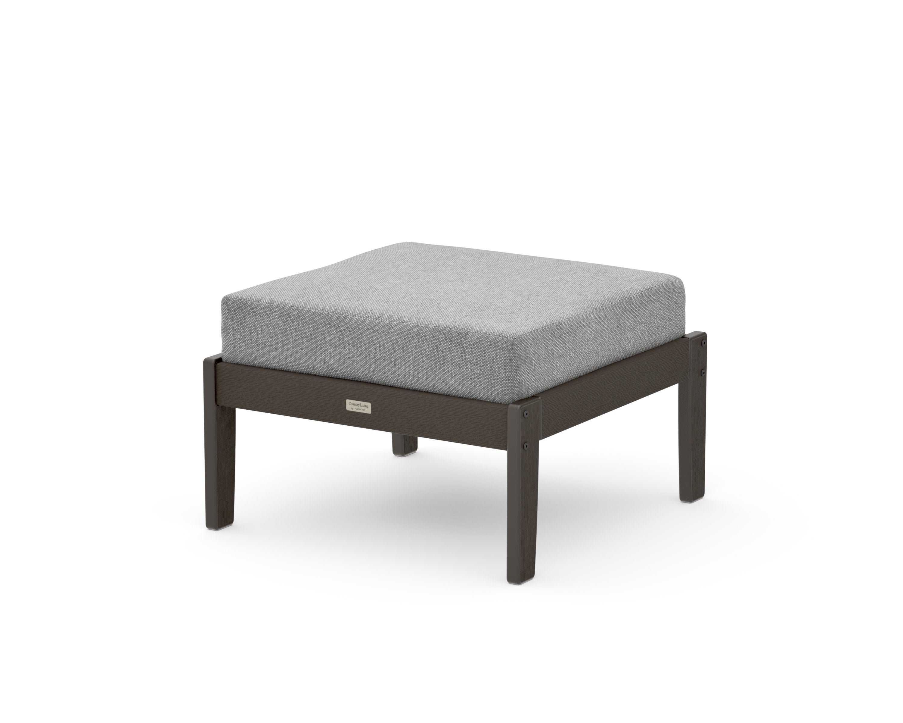 Cottage Deep Seating Ottoman in Vintage Coffee / Grey Mist