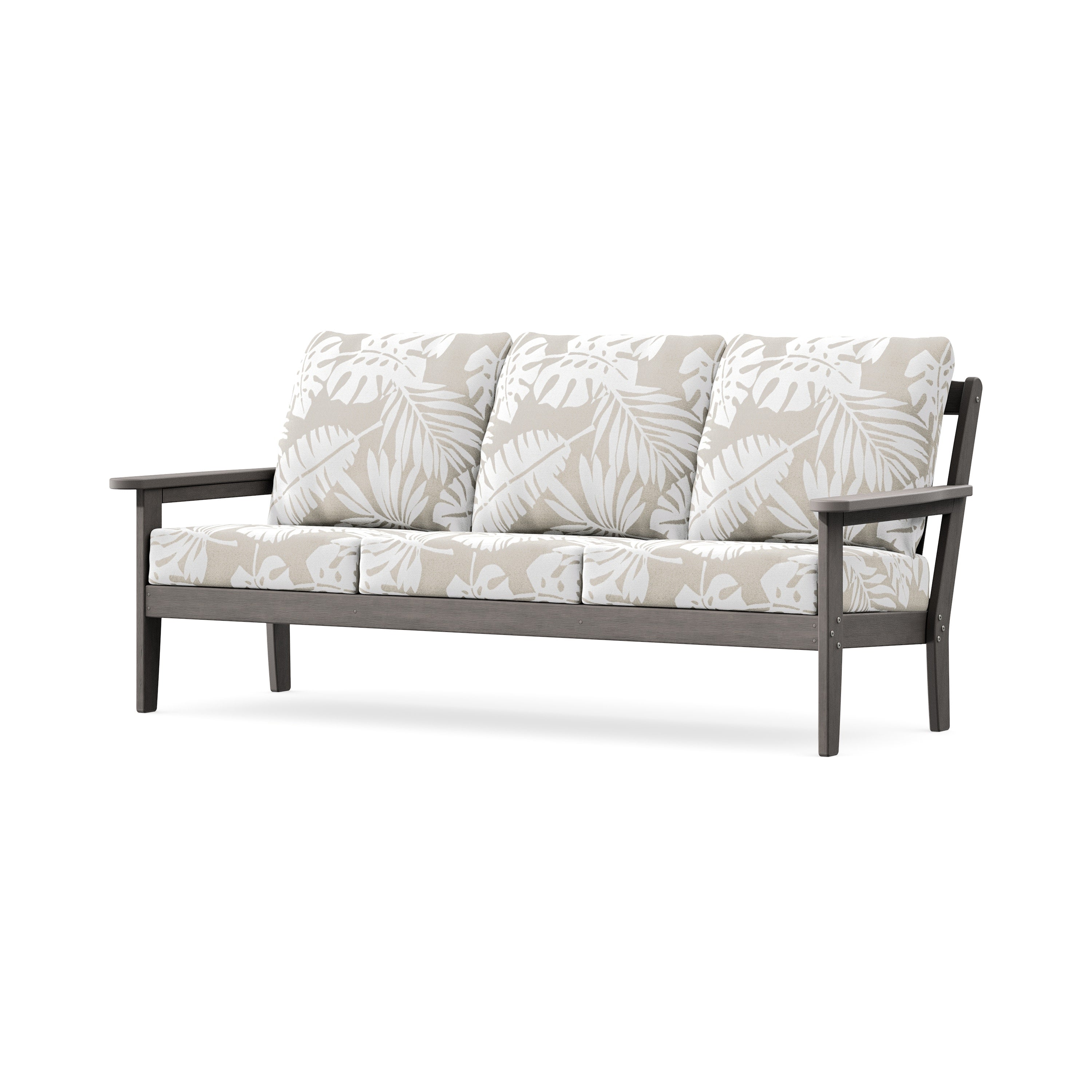 Cottage Deep Seating Sofa in Driftwood / Leaf Dune Burlap