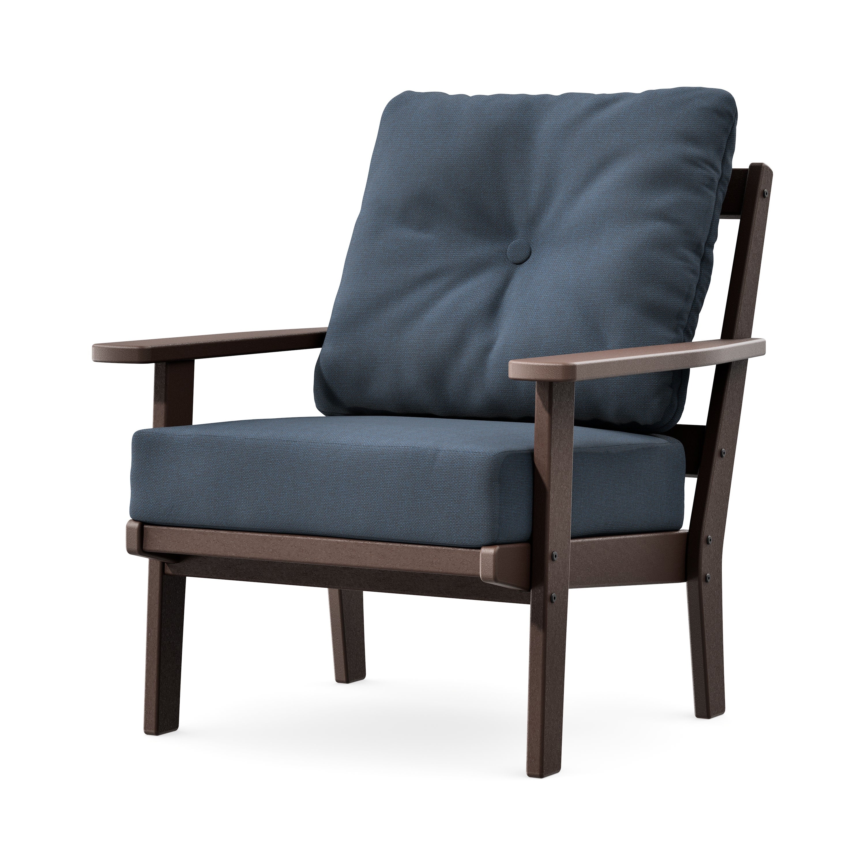 Prairie Deep Seating Chair in Mahogany / Marine Indigo