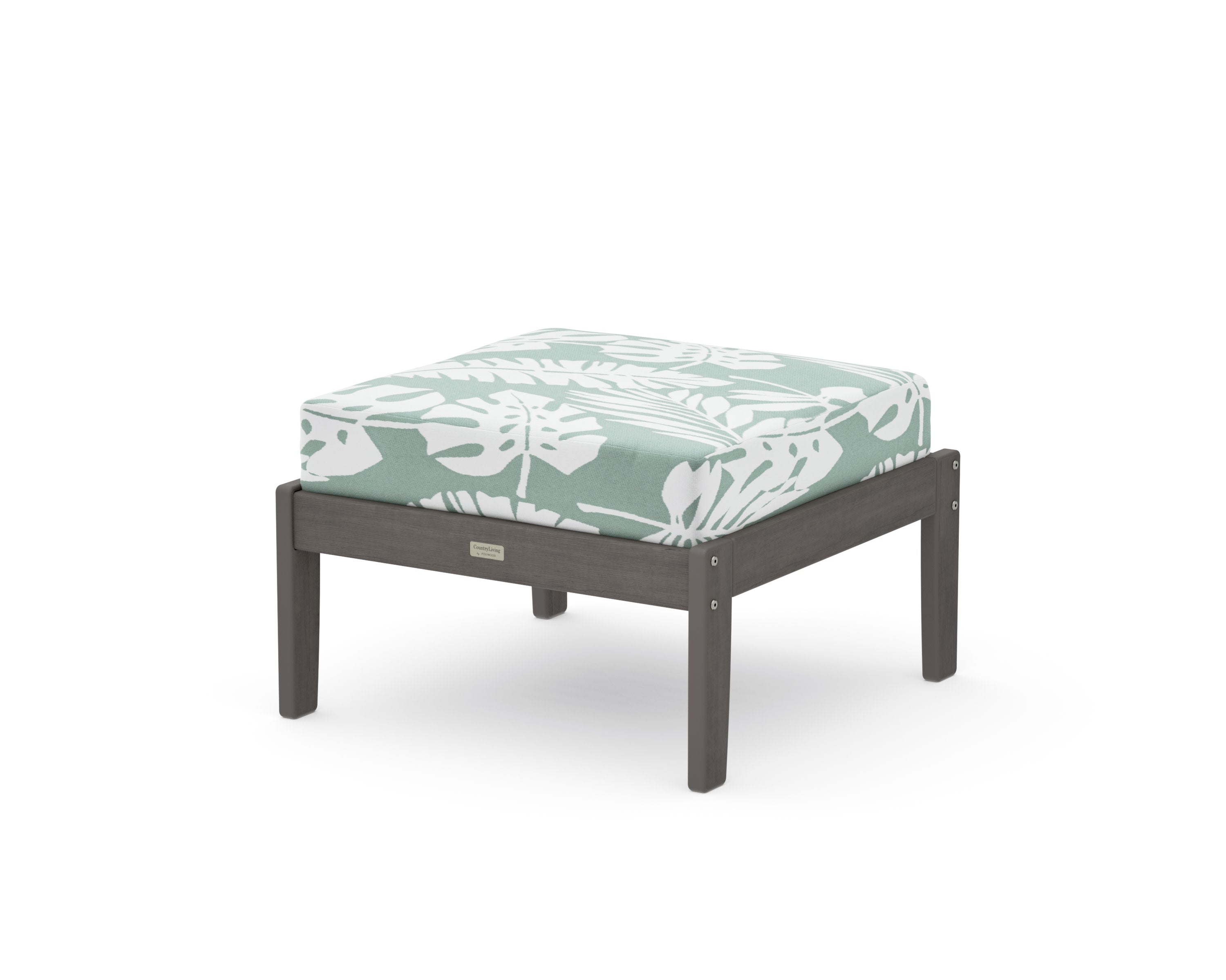 Cottage Deep Seating Ottoman in Driftwood / Leaf Glacier Spa