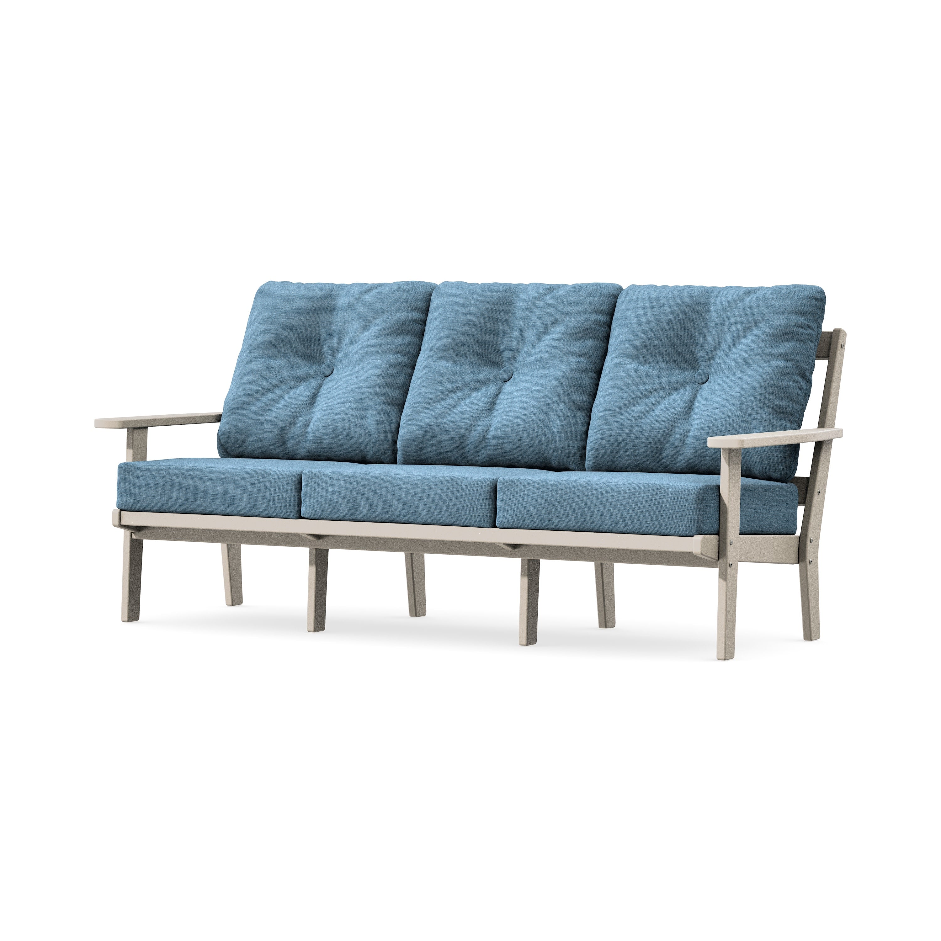 PrairieDeep Seating Sofa in Sand / Sky Blue