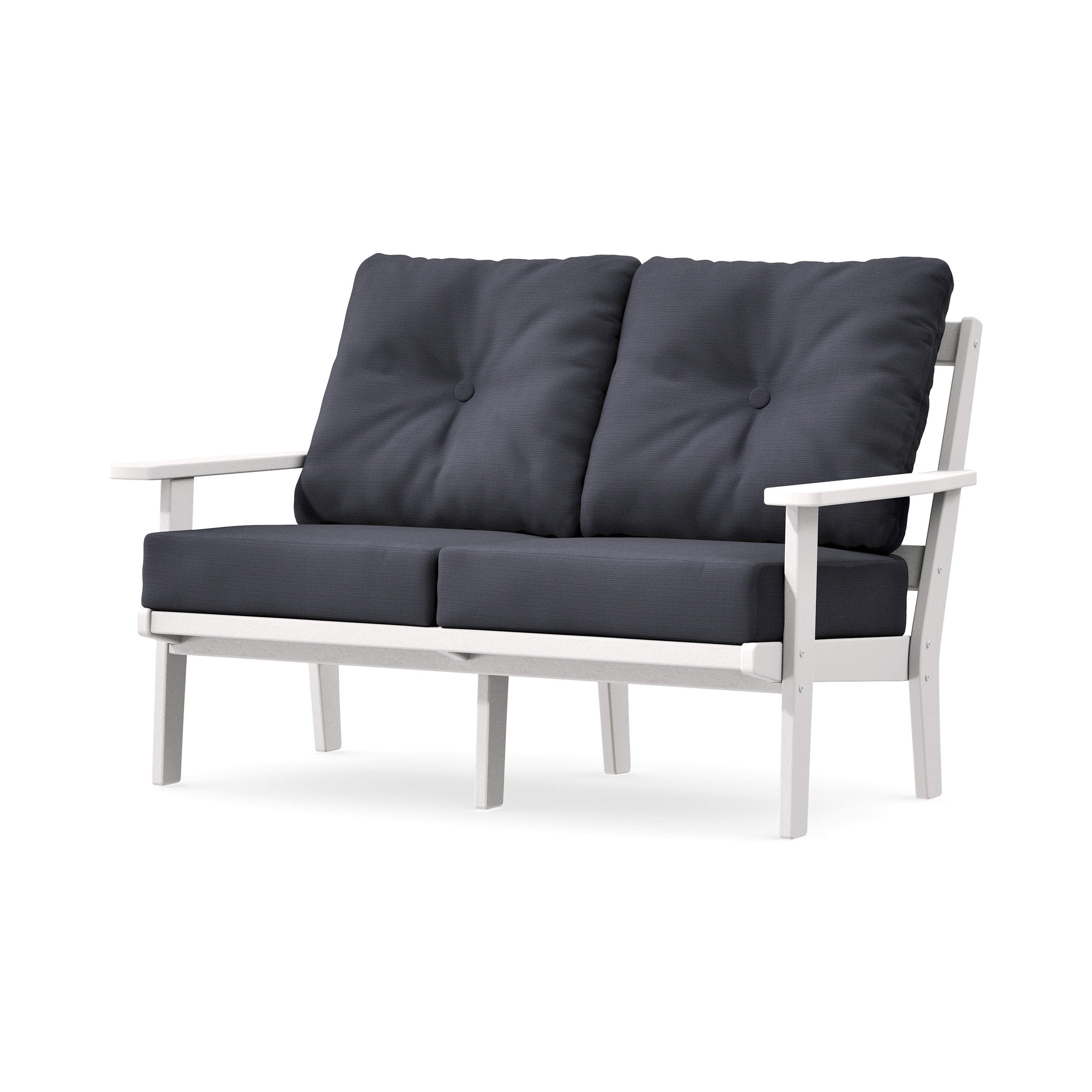 Prairie Deep SeatingLoveseat in White / Midnight Linen