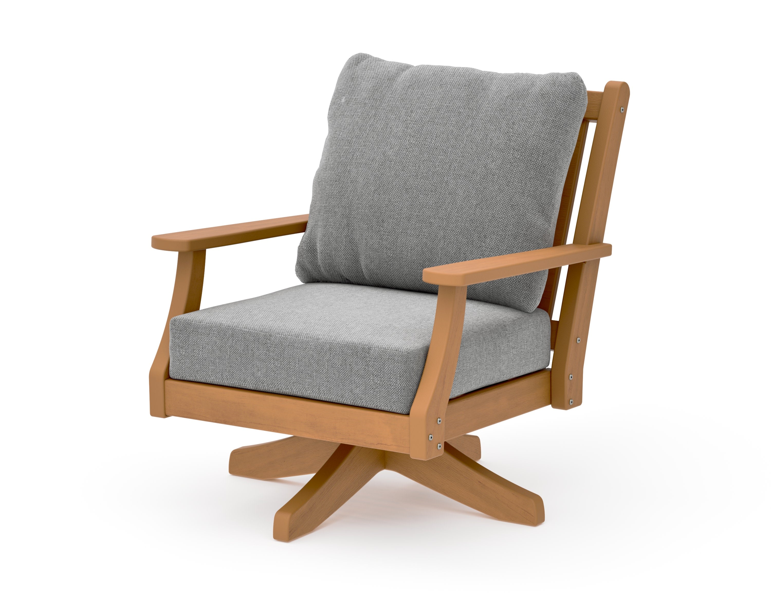 Wovendale Deep Seating Swivel Chair in Natural / Grey Mist