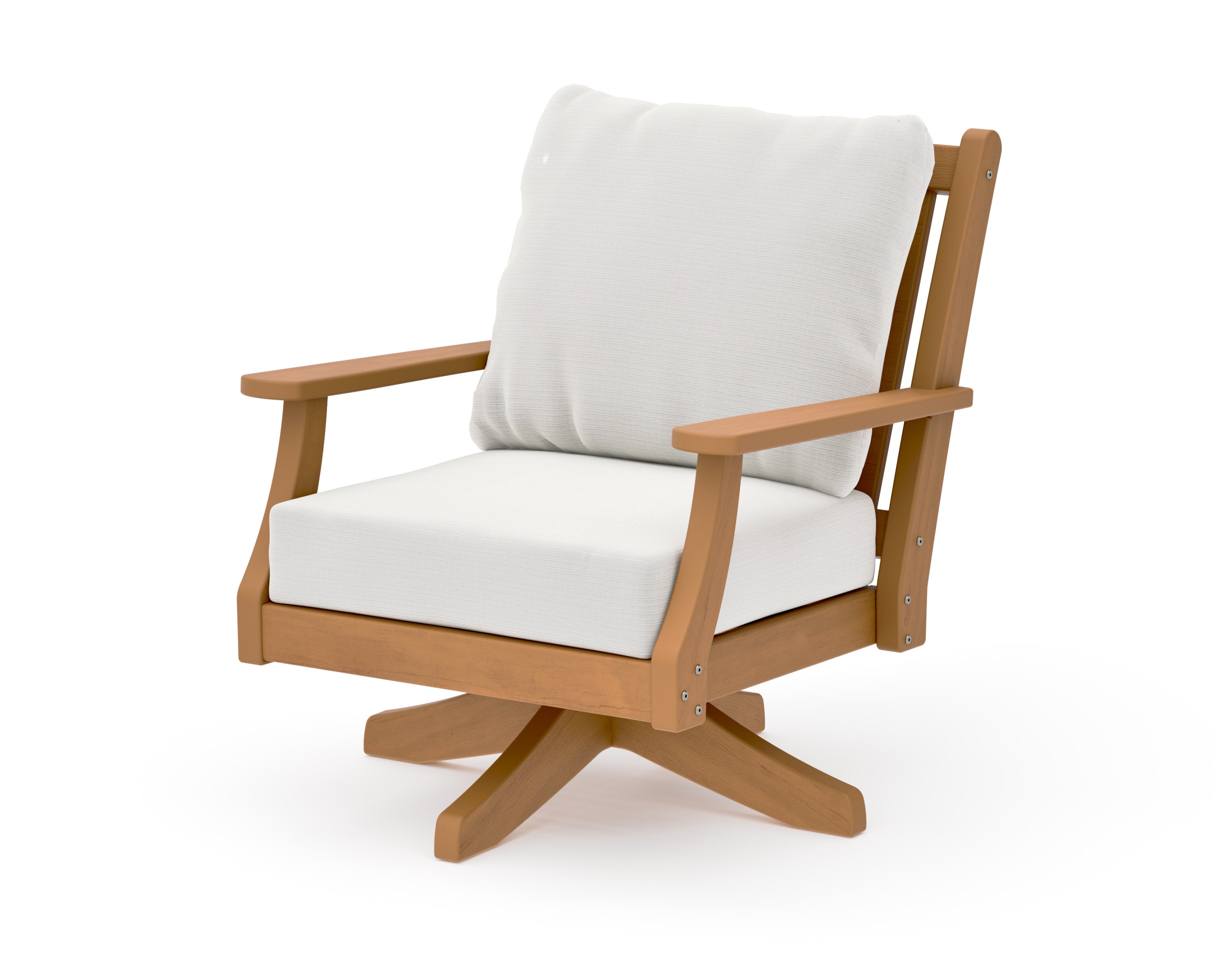 Wovendale Deep Seating Swivel Chair in Natural / Natural Linen
