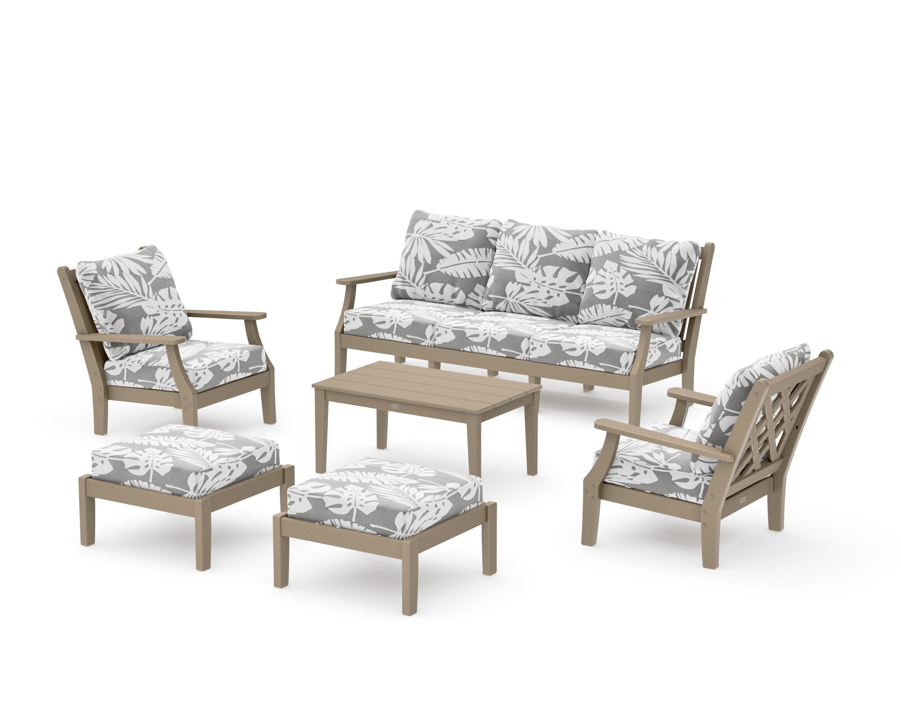 Wovendale 6-Piece Lounge Sofa Set in Vintage Sahara / Leaf Grey Mist