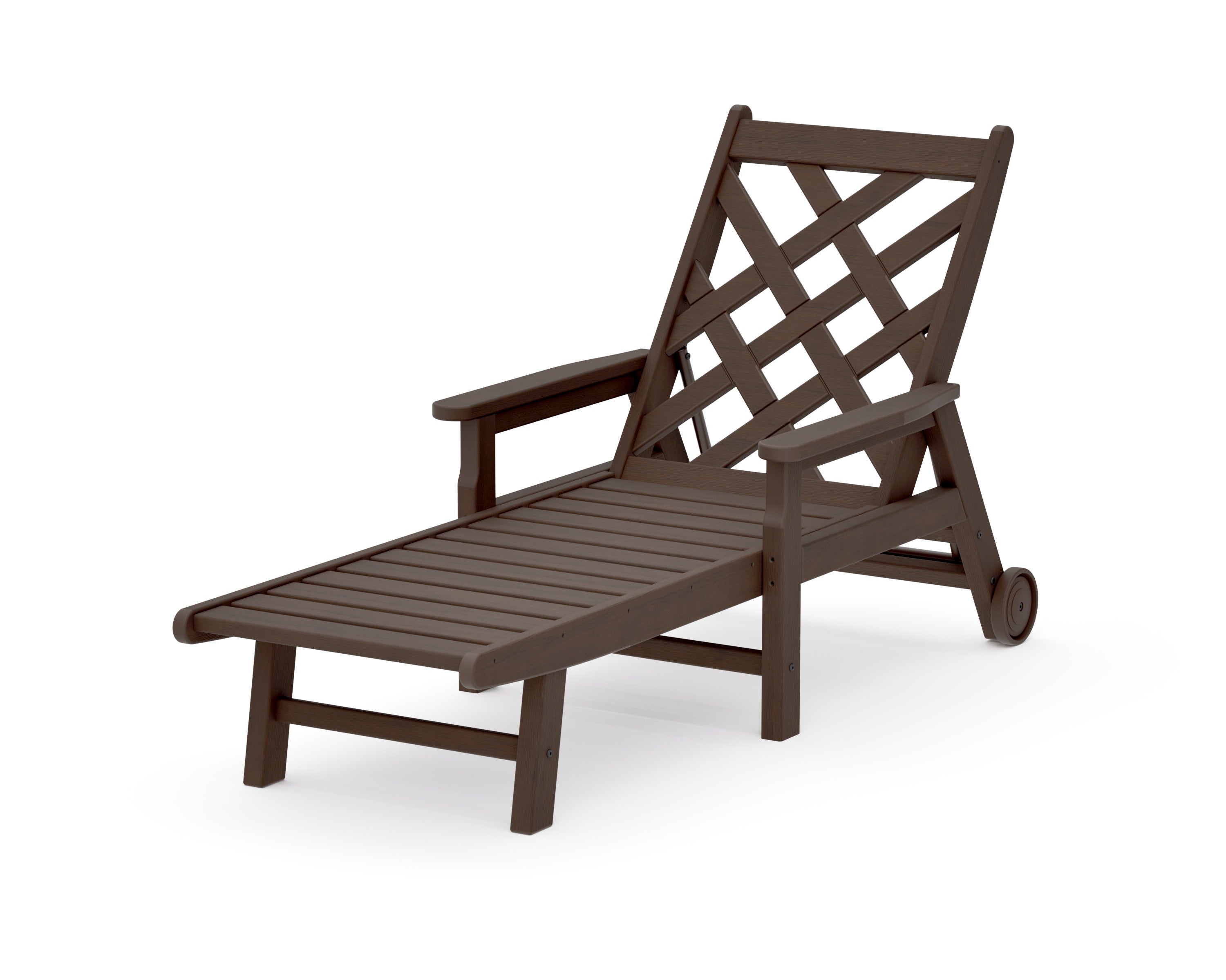 Wovendale Chaise with Arms and Wheels in Kona