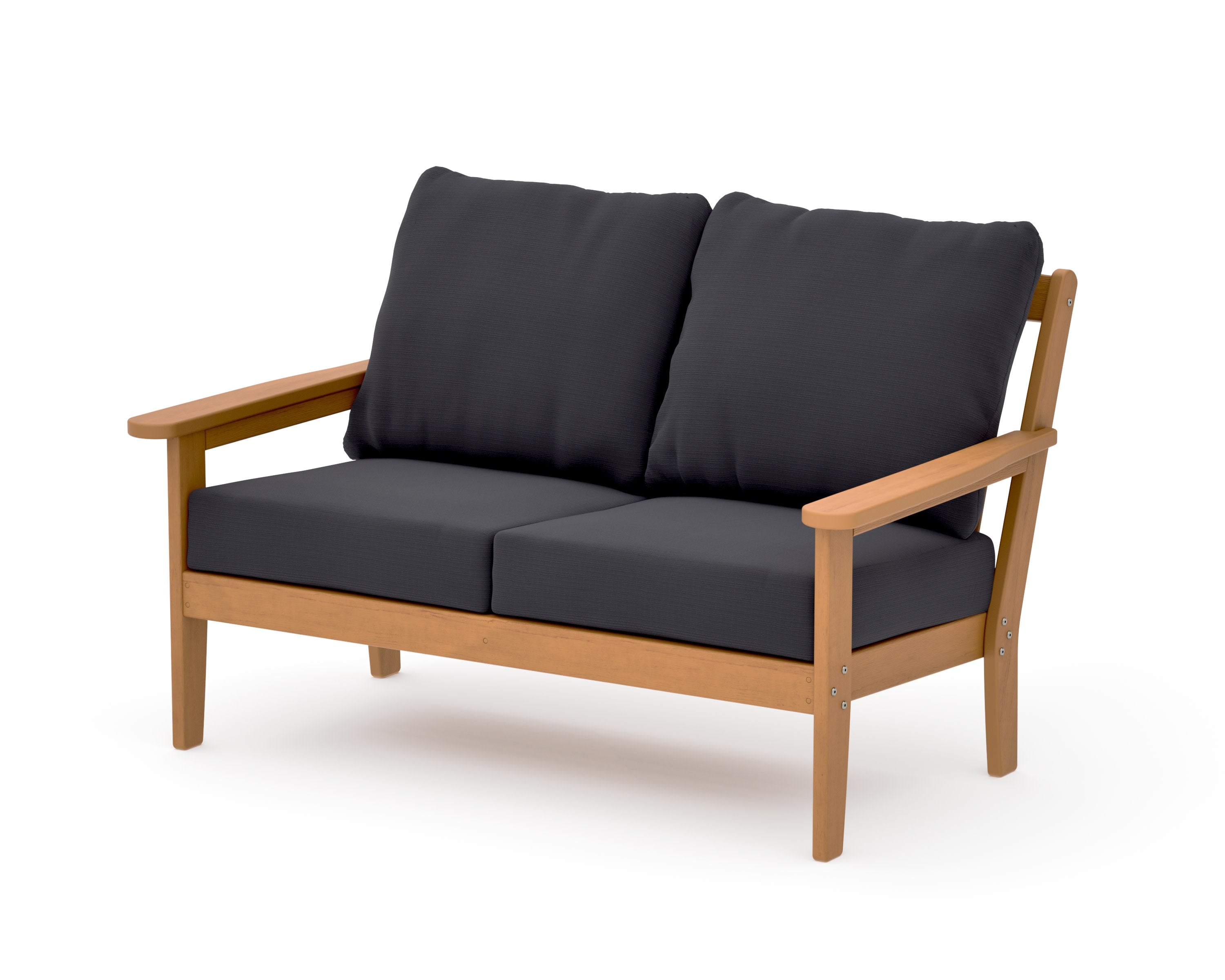 Cottage Deep Seating Loveseat in Natural / Midnight Linen